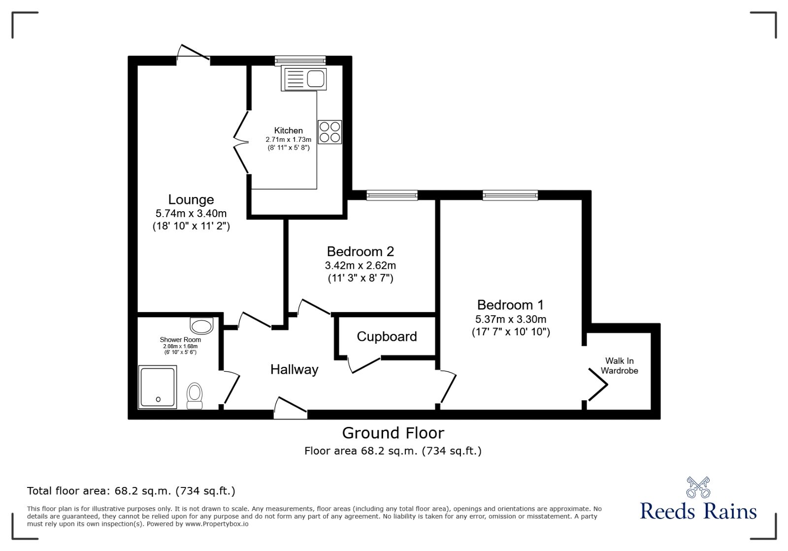 Floorplan of 2 bedroom Flat for sale, Parkway, Holmes Chapel, Cheshire, CW4