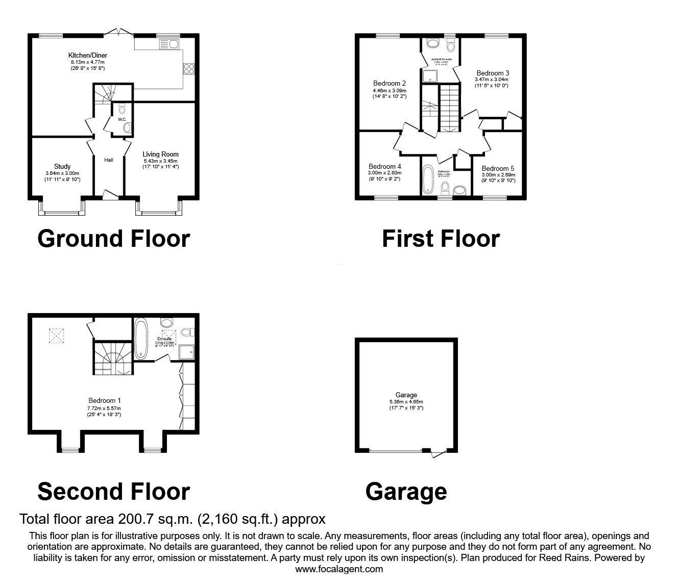 Floorplan of 5 bedroom Detached House for sale, Cotton Field Road, Holmes Chapel, Cheshire, CW4