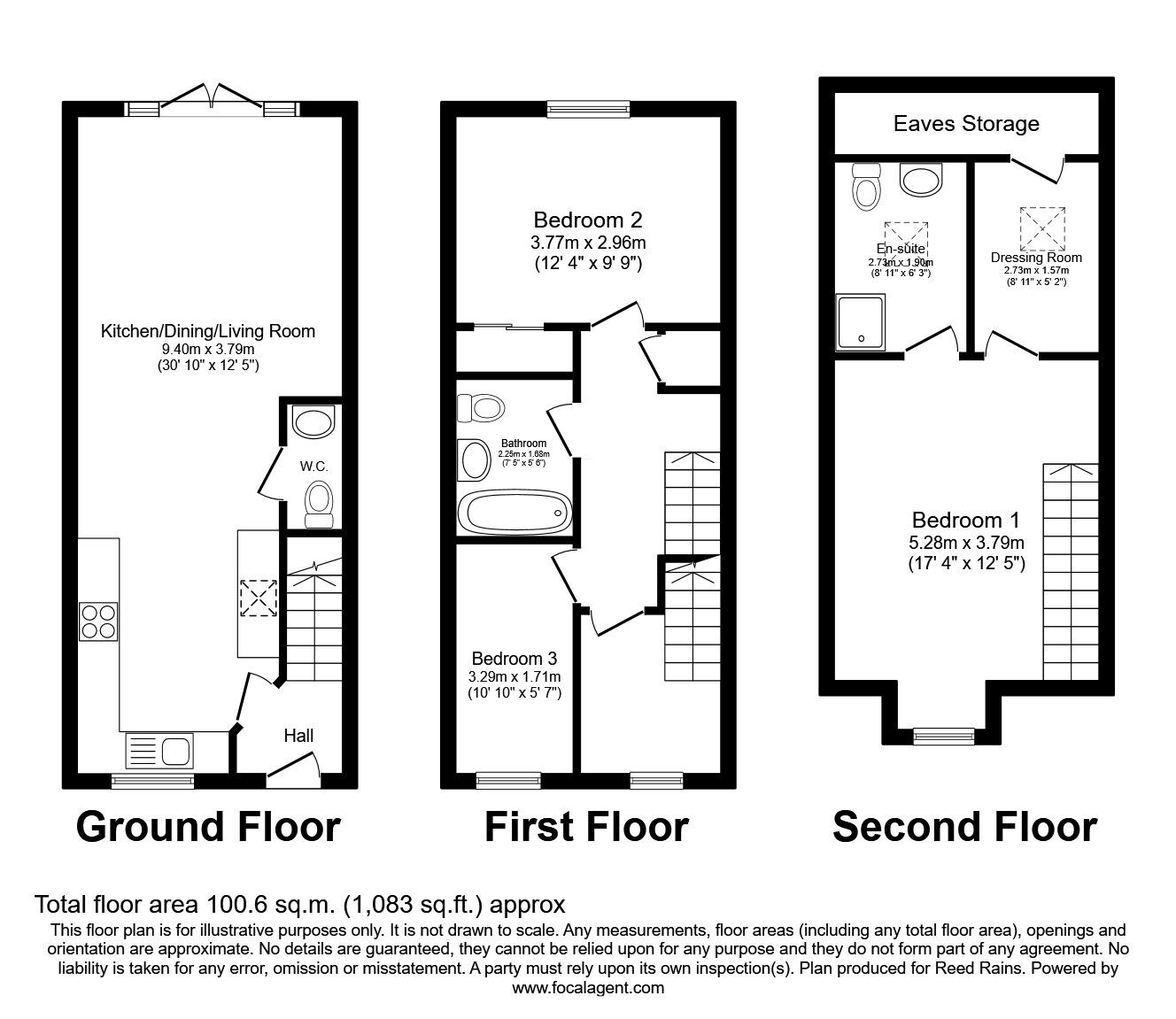 Floorplan of 3 bedroom Mid Terrace House for sale, George Jackson Avenue, Holmes Chapel, Cheshire, CW4