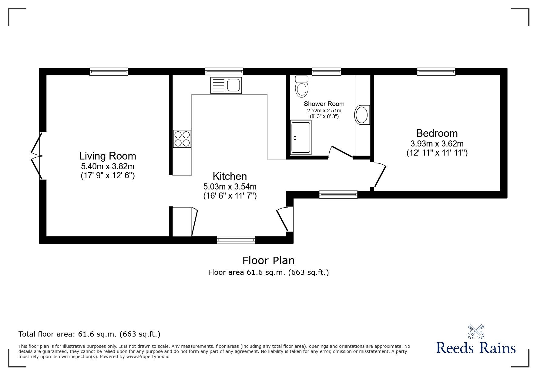 Floorplan of 1 bedroom Detached Bungalow to rent, School Lane, Warmingham, Cheshire, CW11