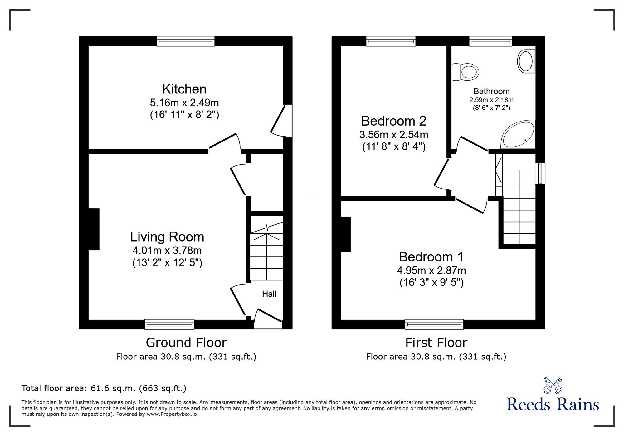 Floorplan of 2 bedroom Semi Detached House for sale, Timbrell Avenue, Crewe, Cheshire, CW1
