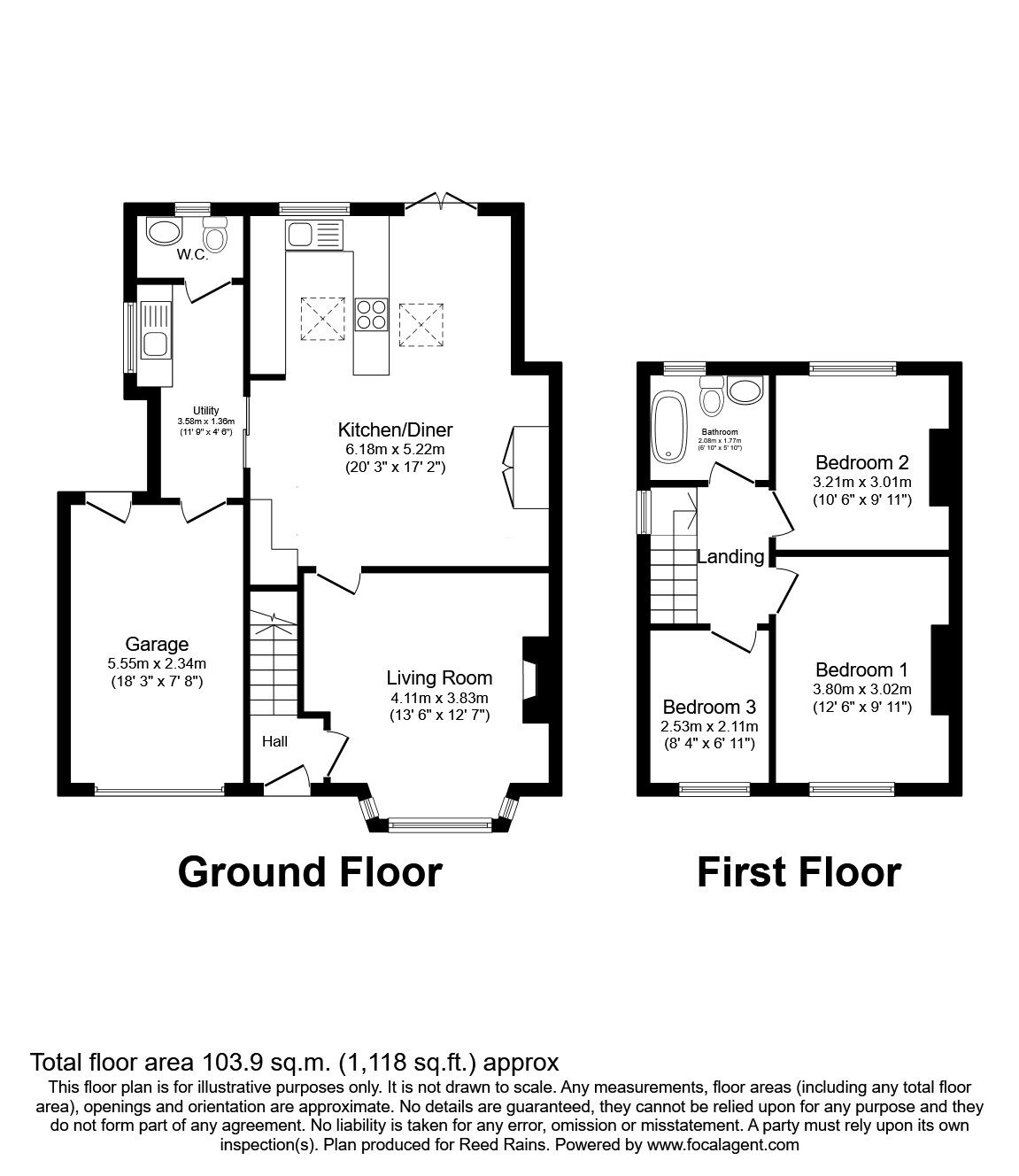 Floorplan of 3 bedroom Semi Detached House for sale, Macclesfield Road, Congleton, Cheshire, CW12