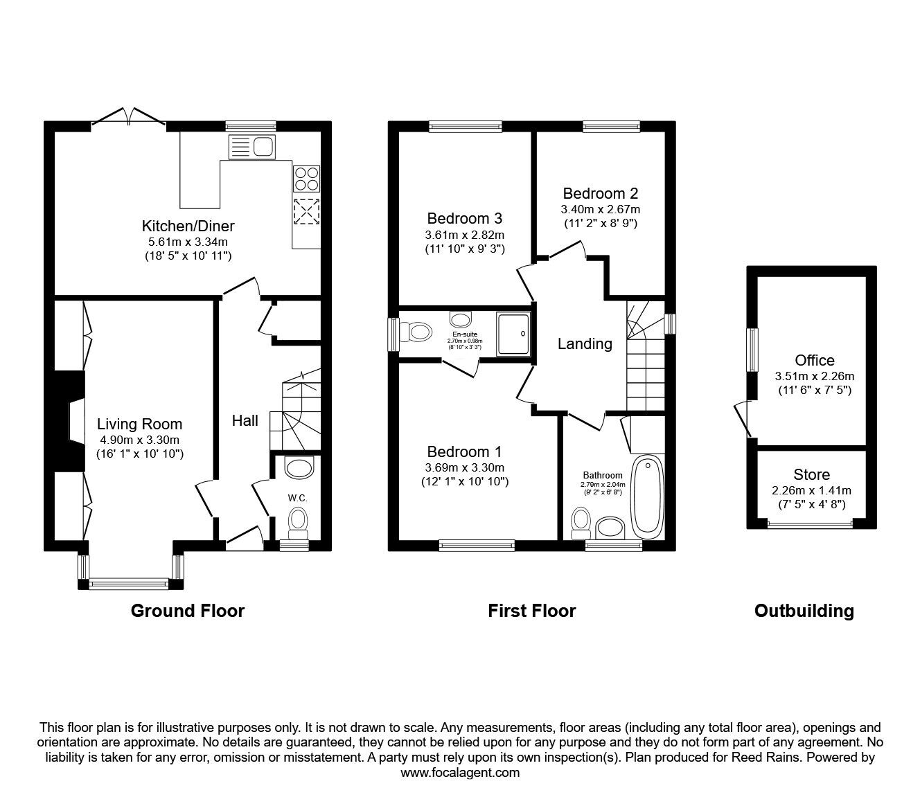 Floorplan of 3 bedroom Detached House for sale, Severn Way, Holmes Chapel, Cheshire, CW4