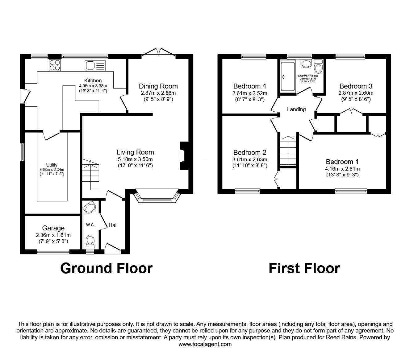 Floorplan of 4 bedroom Detached House for sale, Montrose Court, Holmes Chapel, Cheshire, CW4