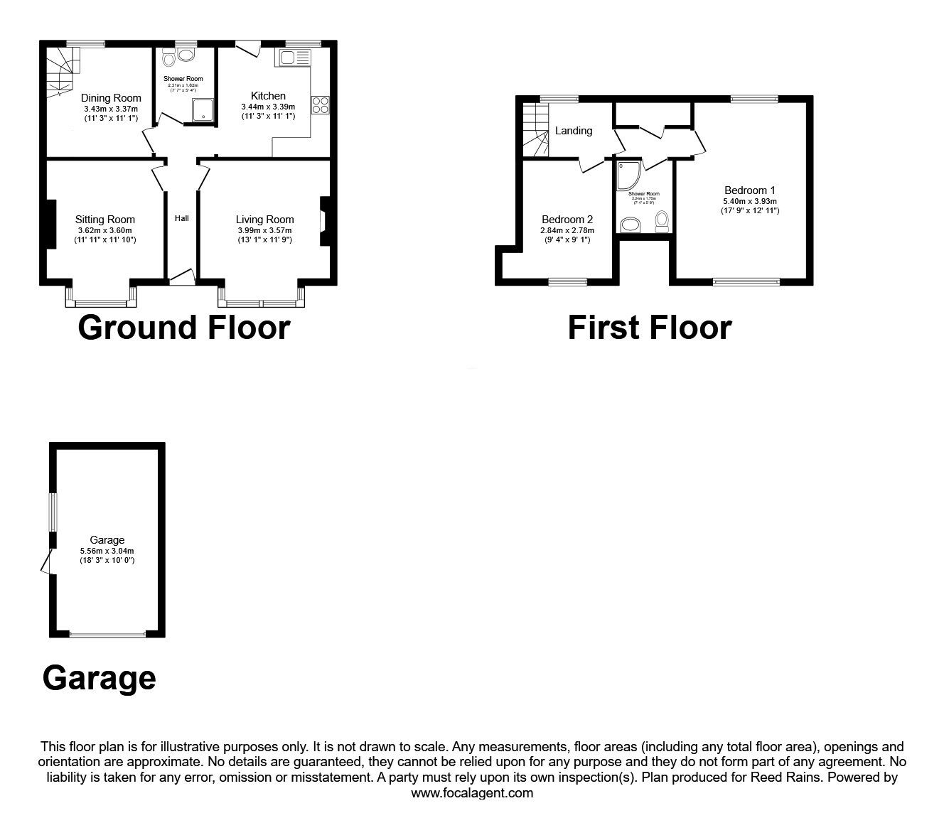 Floorplan of 3 bedroom Semi Detached Bungalow for sale, Yew Tree Lane, Ackers Crossing, Congleton, CW12