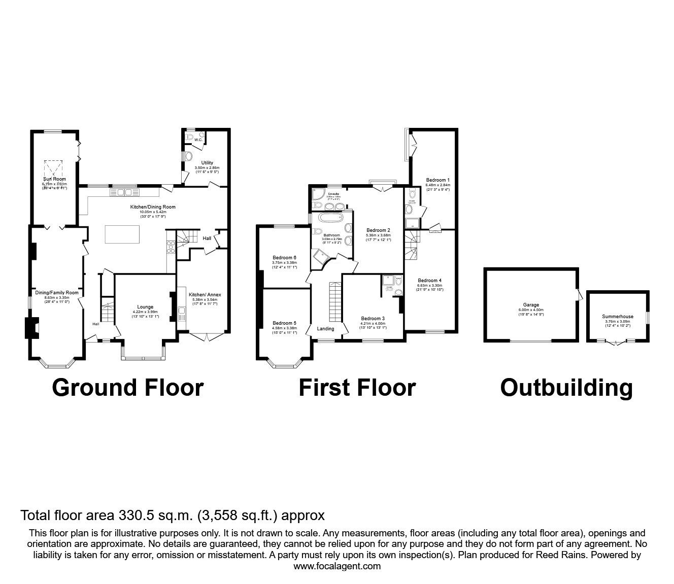 Floorplan of 6 bedroom Detached House for sale, Chester Road, Middlewich, Cheshire, CW10