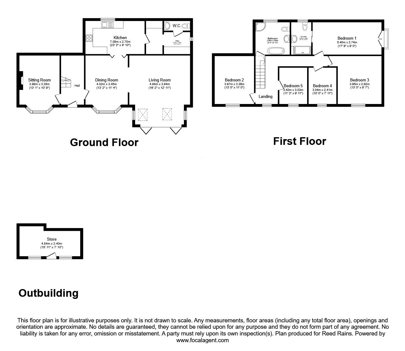 Floorplan of 5 bedroom Detached House for sale, Newcastle Road North, Brereton, Cheshire, CW11