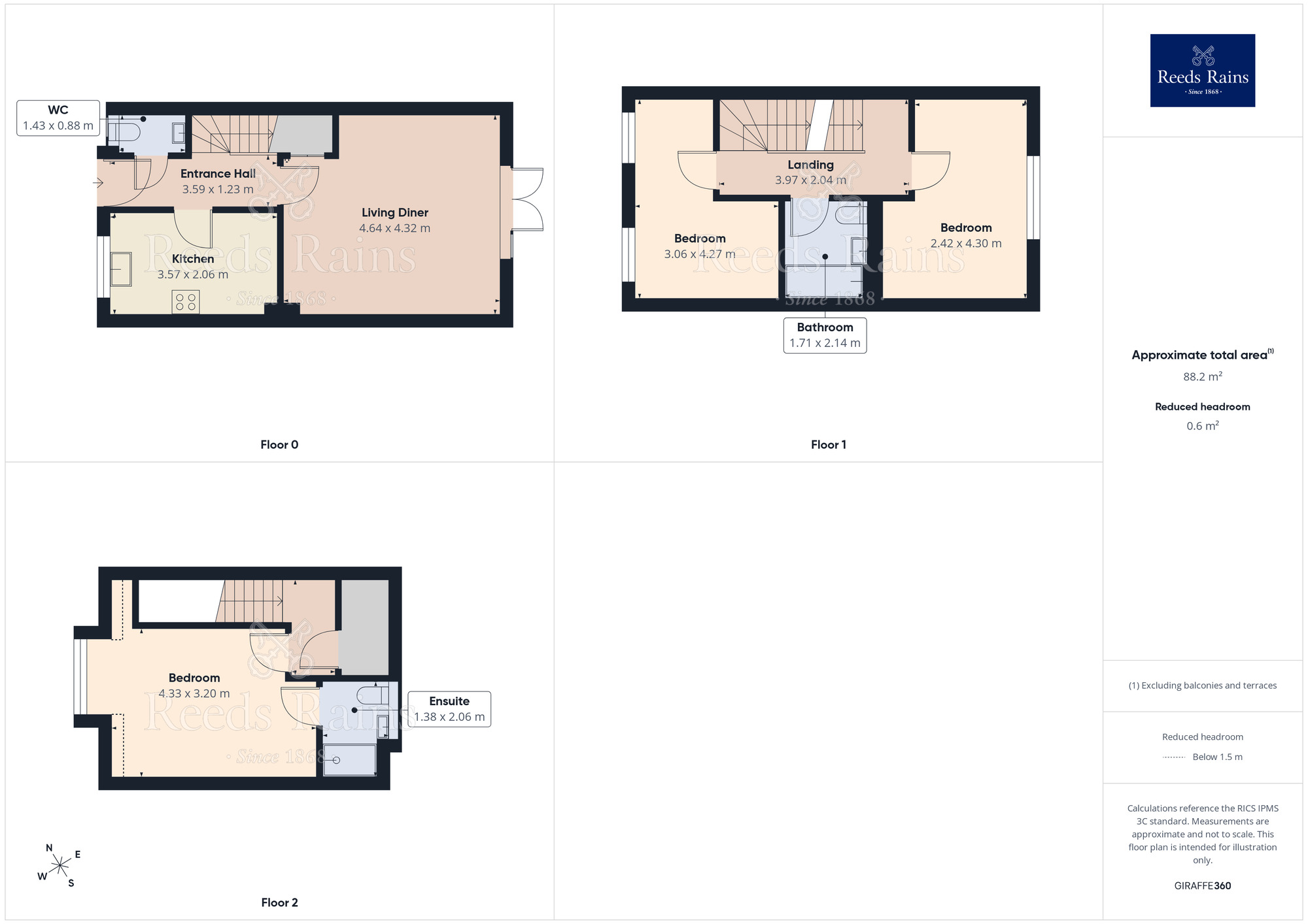 Floorplan of 3 bedroom Mid Terrace House for sale, Alder Way, Holmes Chapel, Cheshire, CW4