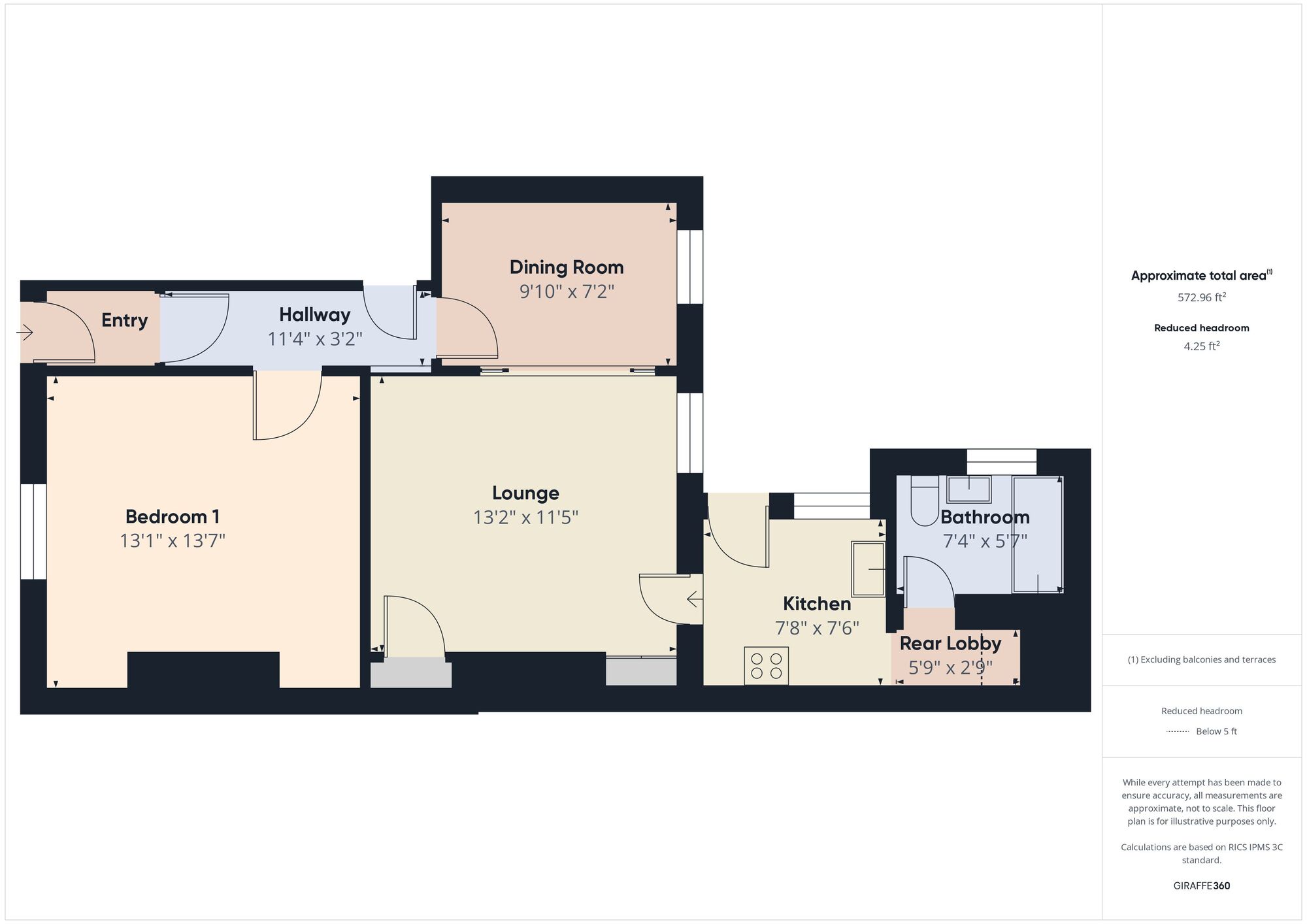 Floorplan of 1 bedroom  Flat for sale, Russell Street, Jarrow, Tyne and Wear, NE32