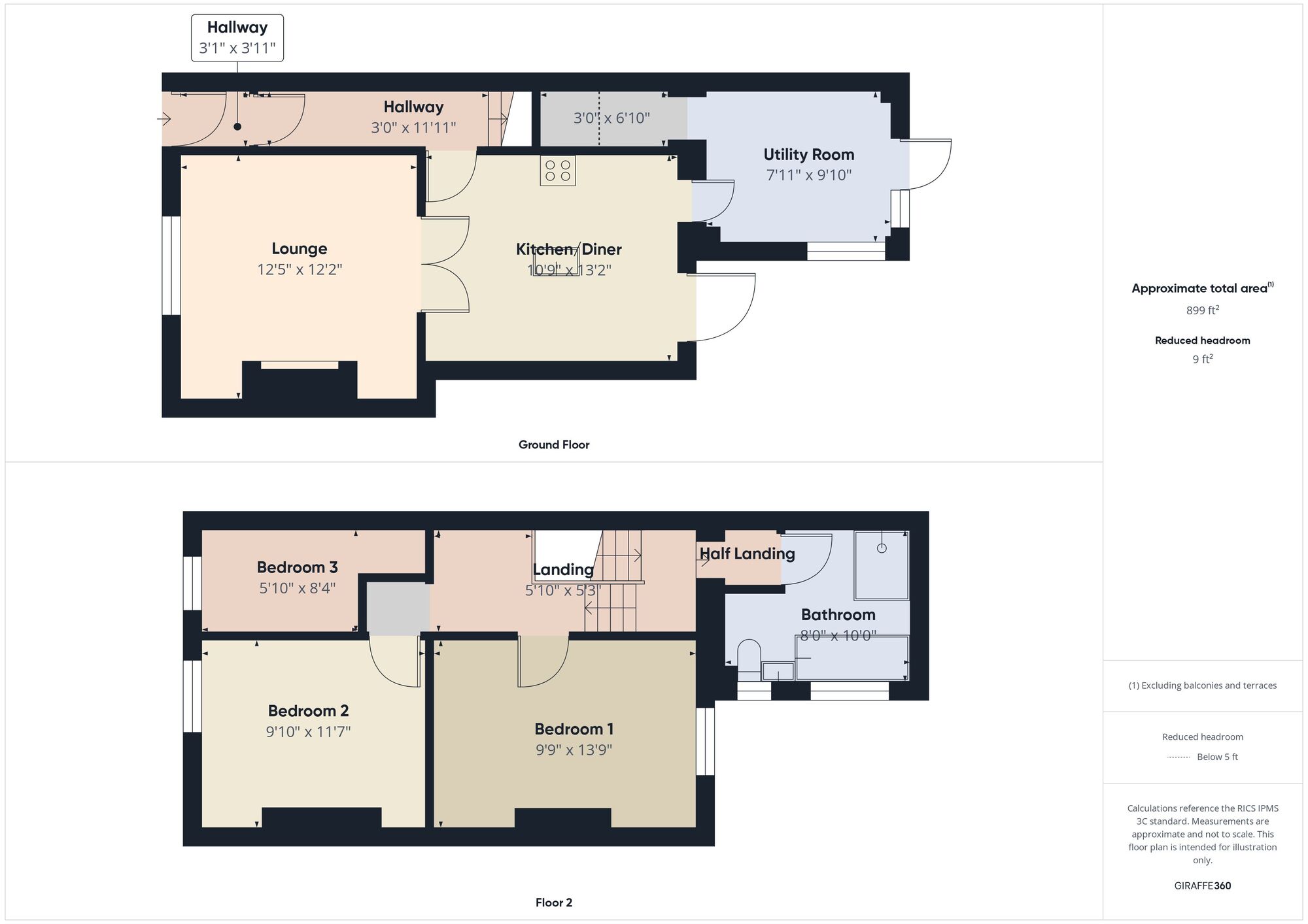 Floorplan of 3 bedroom Mid Terrace House for sale, Glen Street, Hebburn, Tyne and Wear, NE31