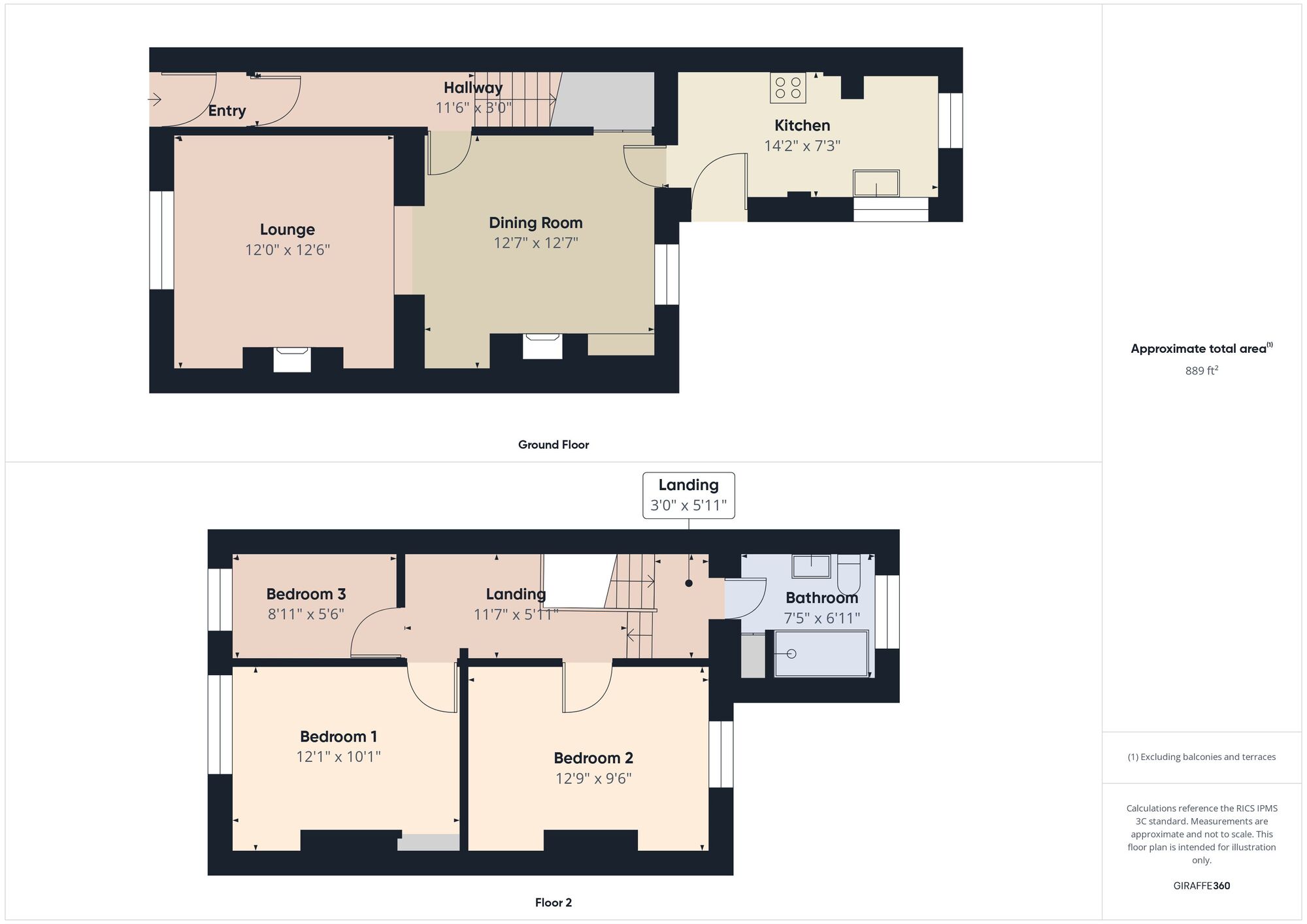 Floorplan of 3 bedroom Mid Terrace House for sale, Buchanan Street, Hebburn, Tyne and Wear, NE31