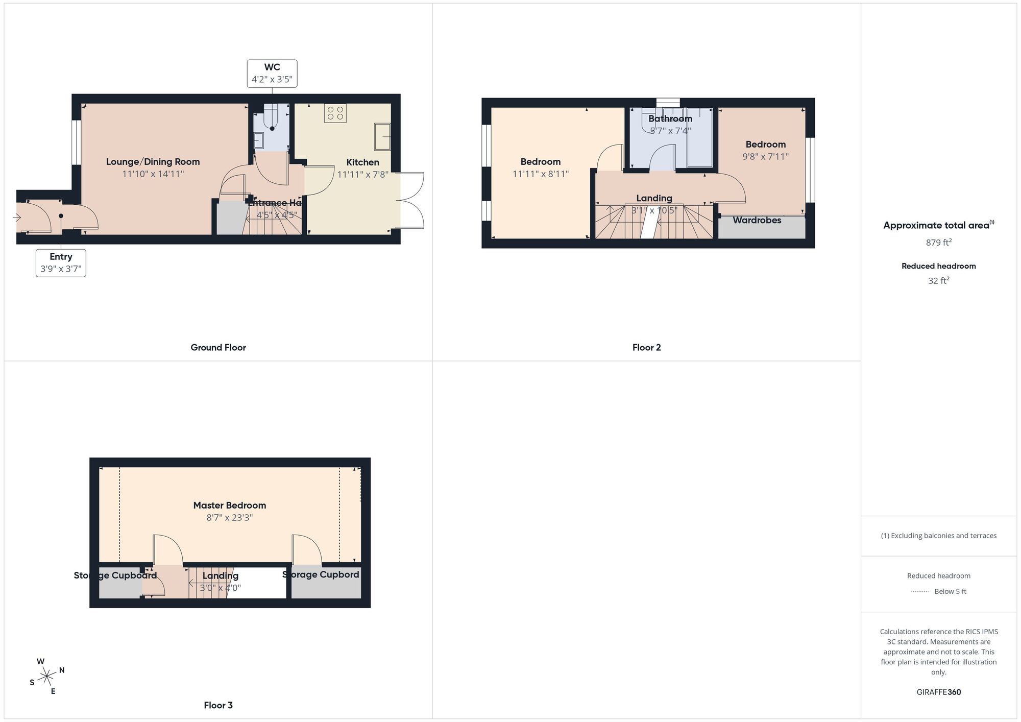 Floorplan of 3 bedroom End Terrace House for sale, St. Aloysius View, Hebburn, Tyne and Wear, NE31