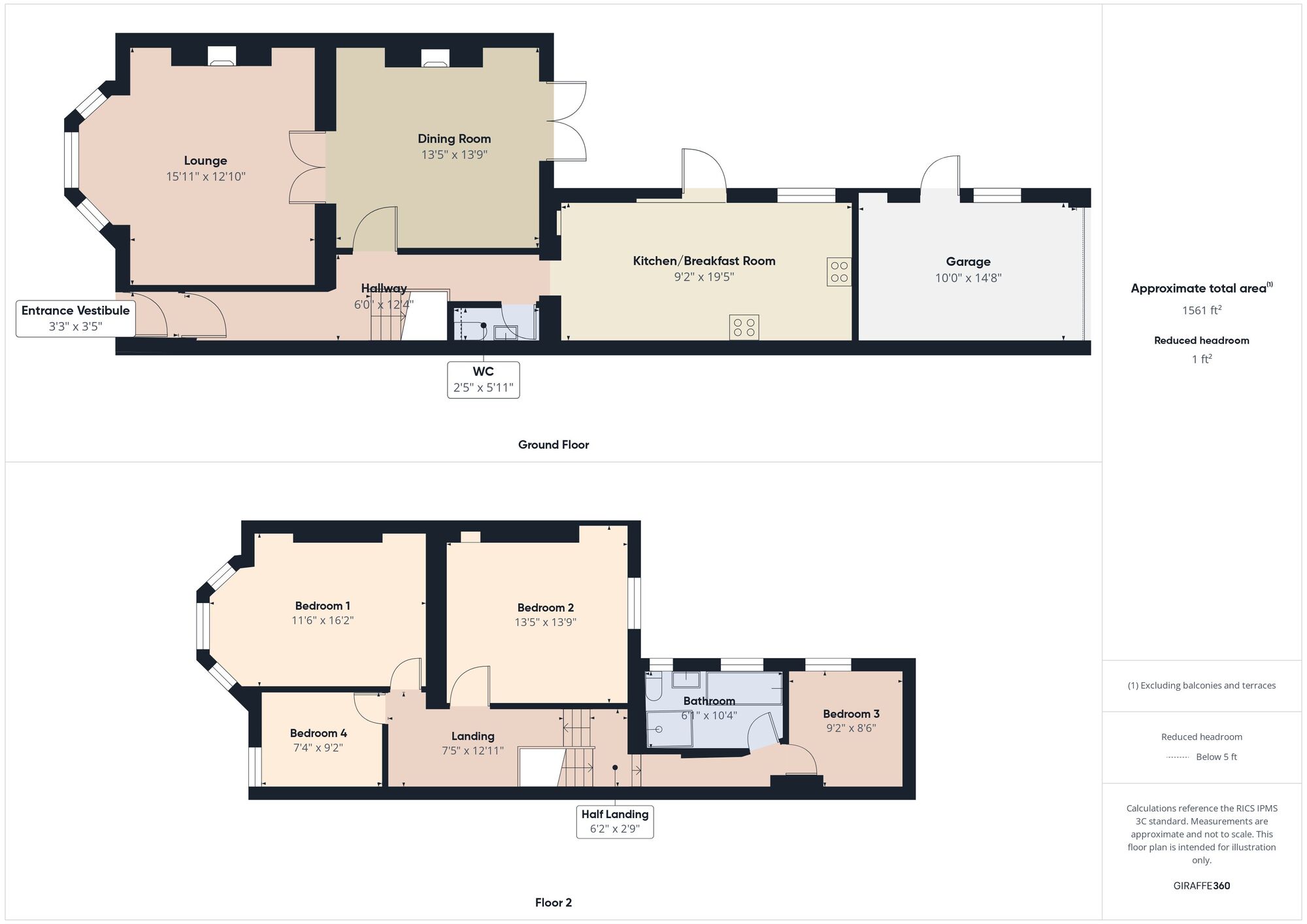 Floorplan of 4 bedroom End Terrace House for sale, Wood Terrace, Monkton Village, Tyne and Wear, NE32