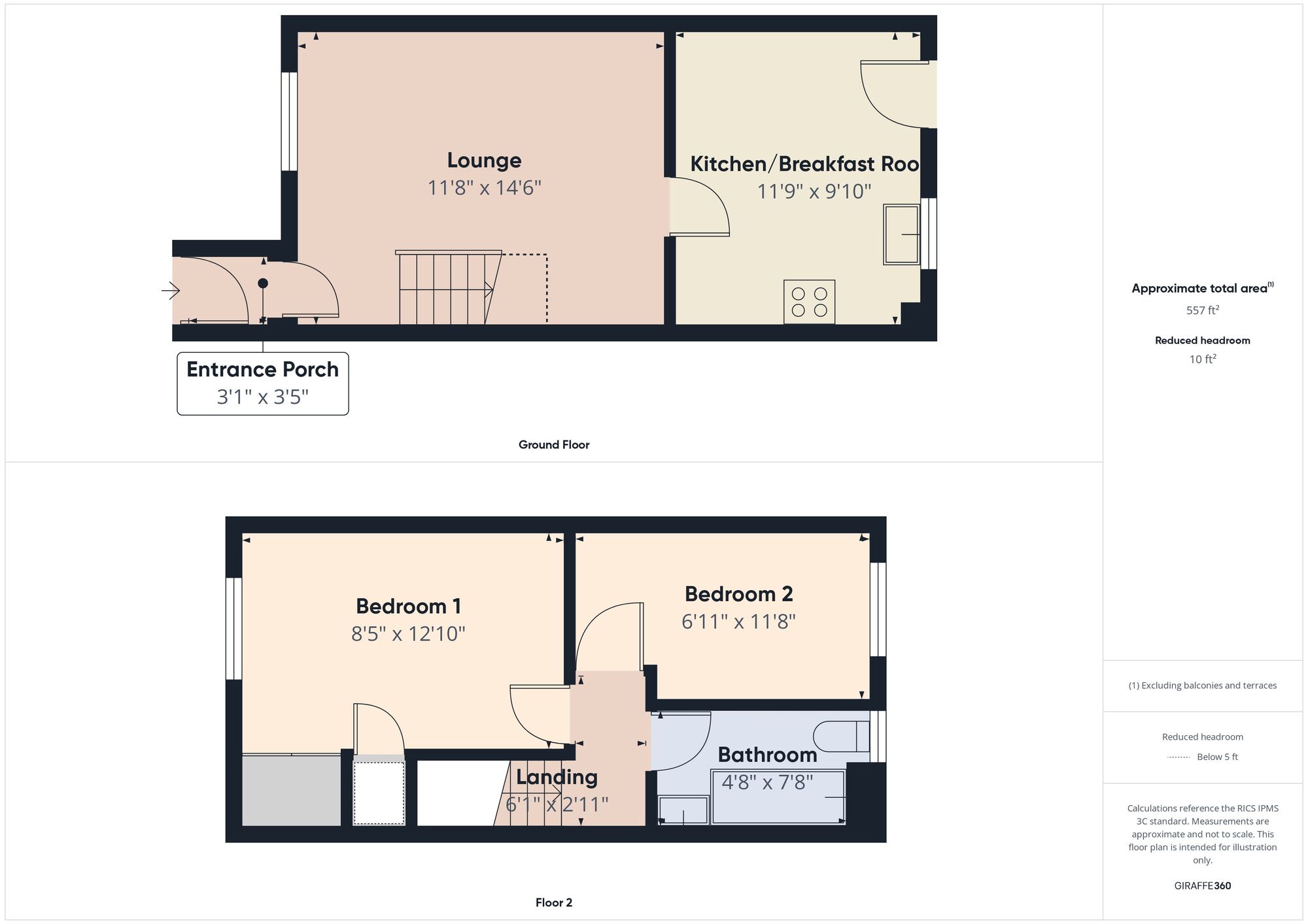 Floorplan of 2 bedroom Mid Terrace House for sale, Ashwood Croft, Hebburn, Tyne and Wear, NE31