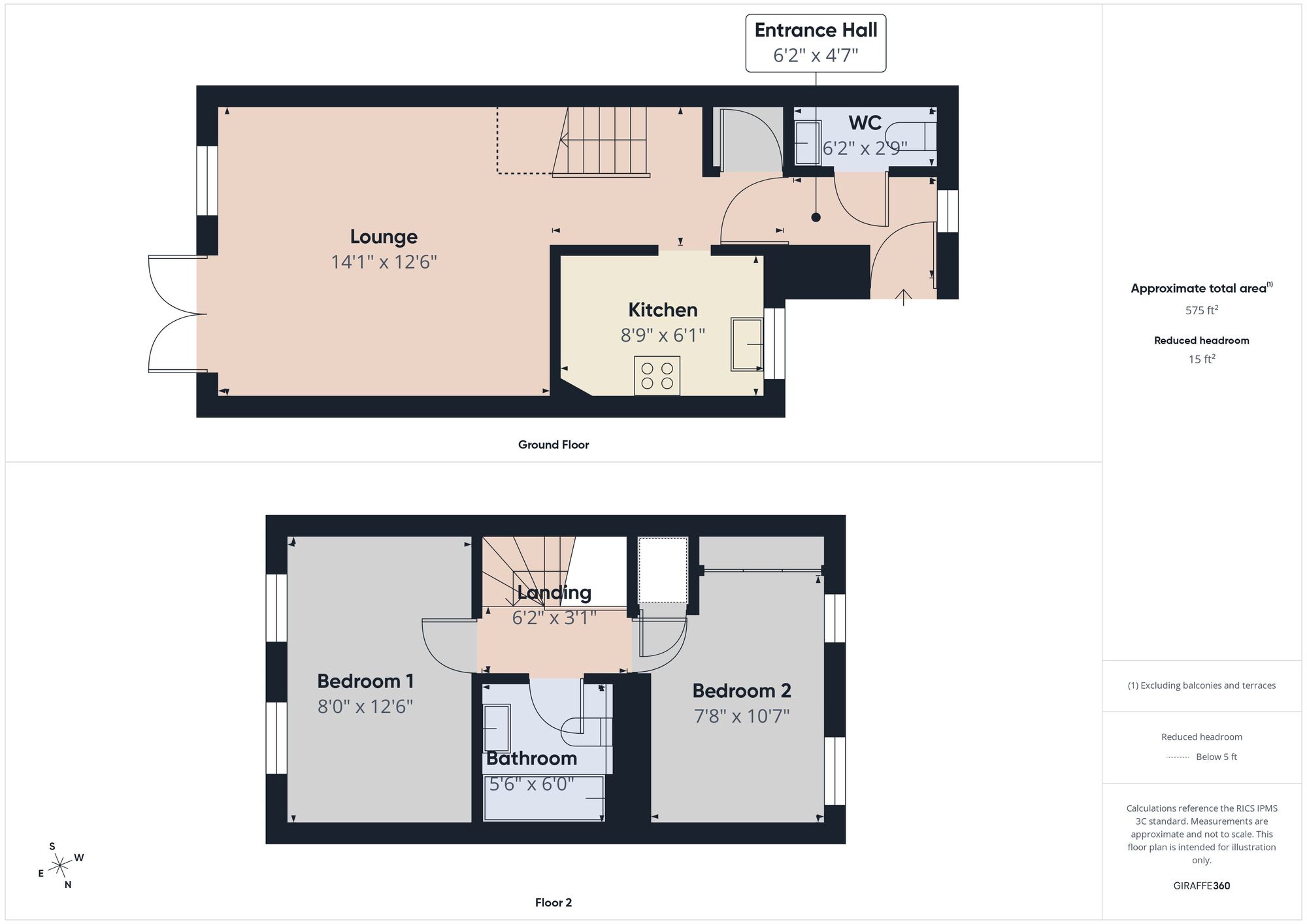 Floorplan of 2 bedroom Mid Terrace House for sale, Marina View, Hebburn, Tyne and Wear, NE31