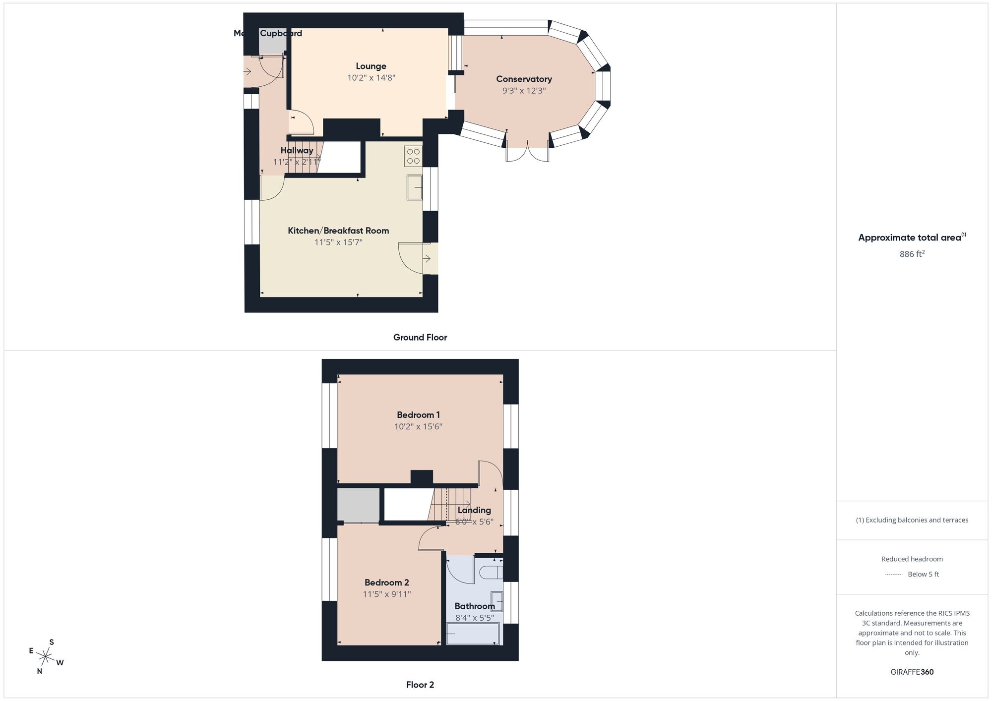 Floorplan of 2 bedroom Semi Detached House for sale, Clegwell Terrace, Hebburn, Tyne and Wear, NE31