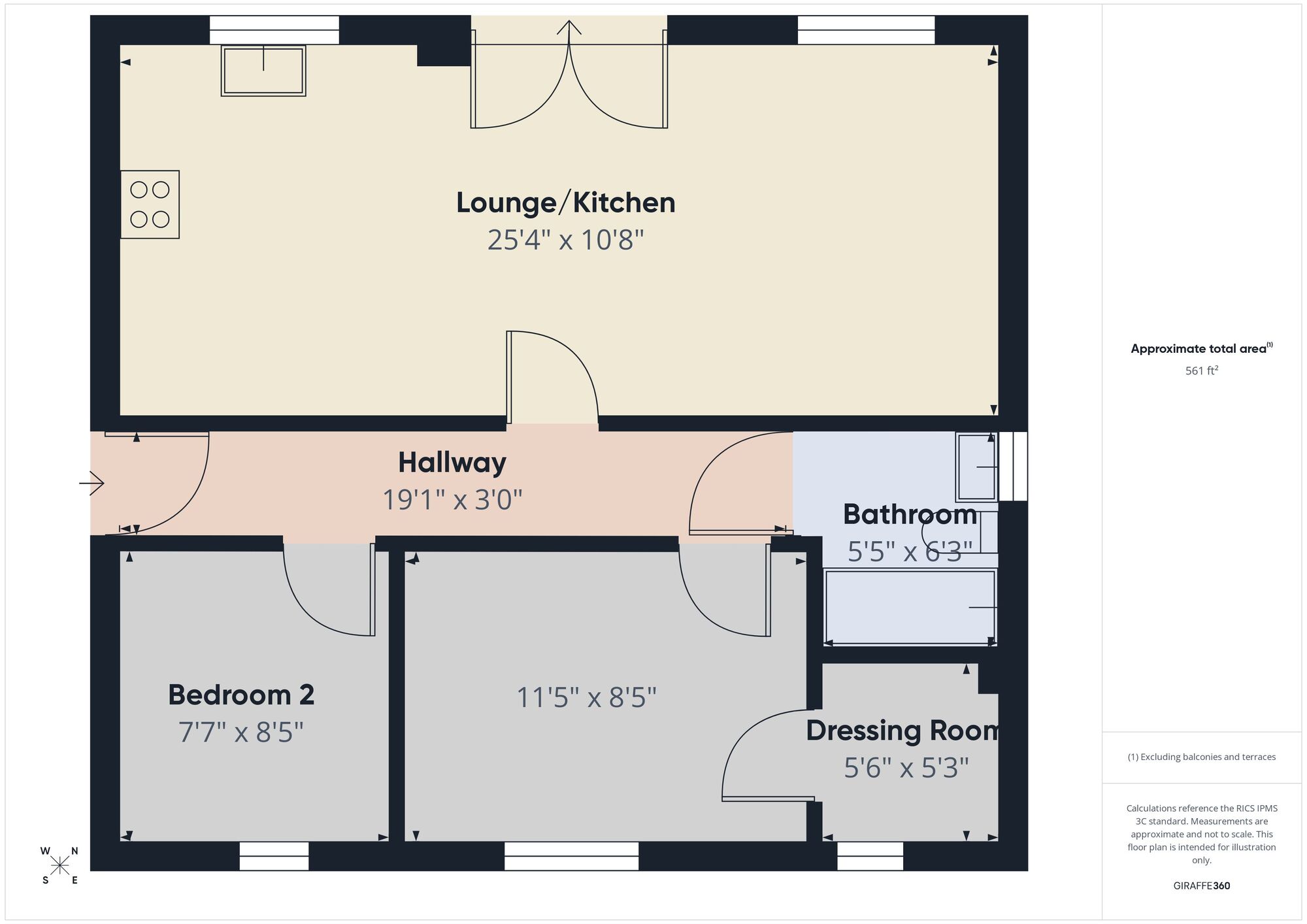 Floorplan of 2 bedroom Flat for sale, St. Nicholas Way, Hebburn, Tyne and Wear, NE31