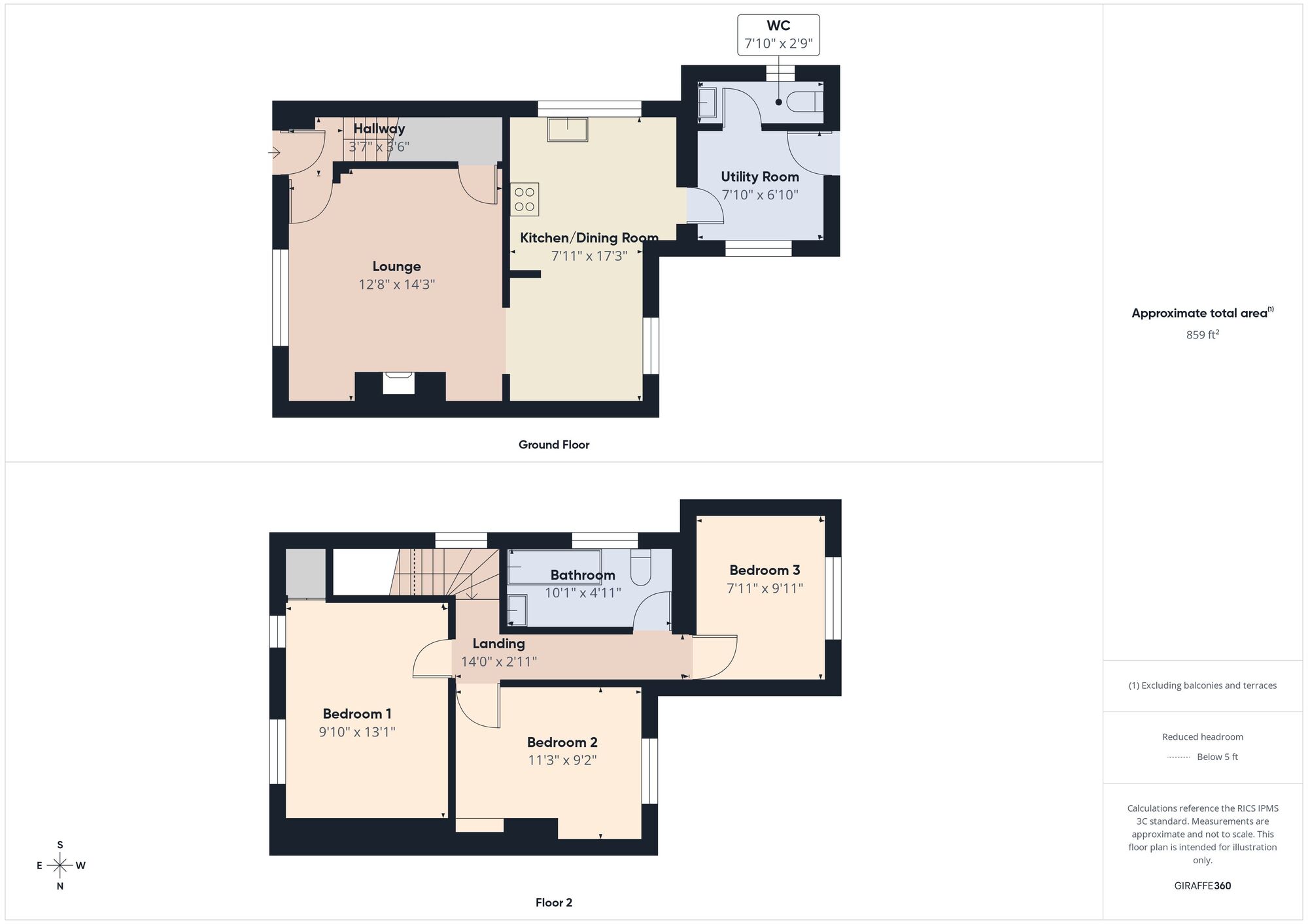 Floorplan of 3 bedroom Semi Detached House for sale, Lindisfarne Road, Jarrow, Tyne and Wear, NE32