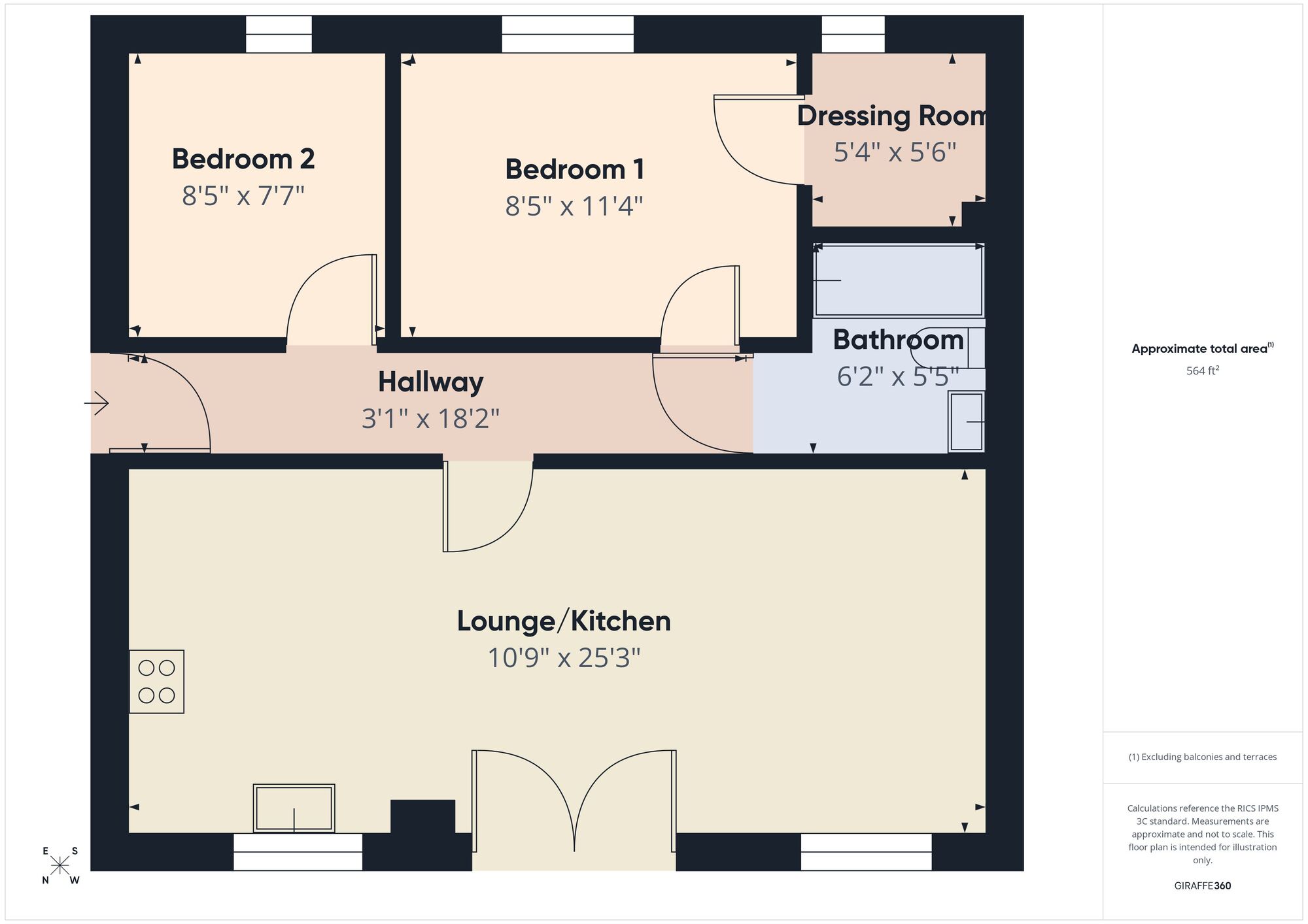 Floorplan of 2 bedroom Flat for sale, St. Michael's Vale, Hebburn, Tyne And Wear, NE31