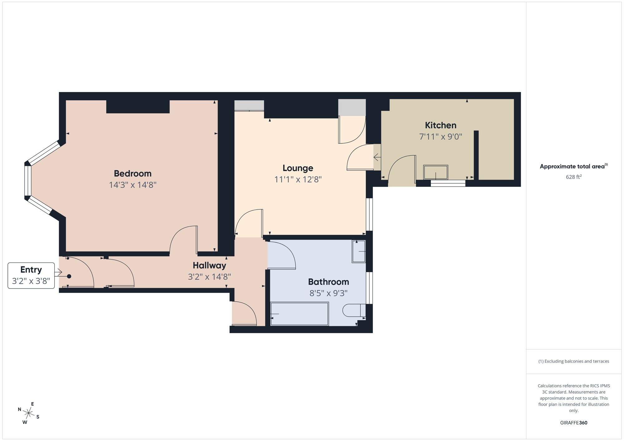 Floorplan of 1 bedroom Flat for sale, Victoria Road East, Hebburn, Tyne and Wear, NE31