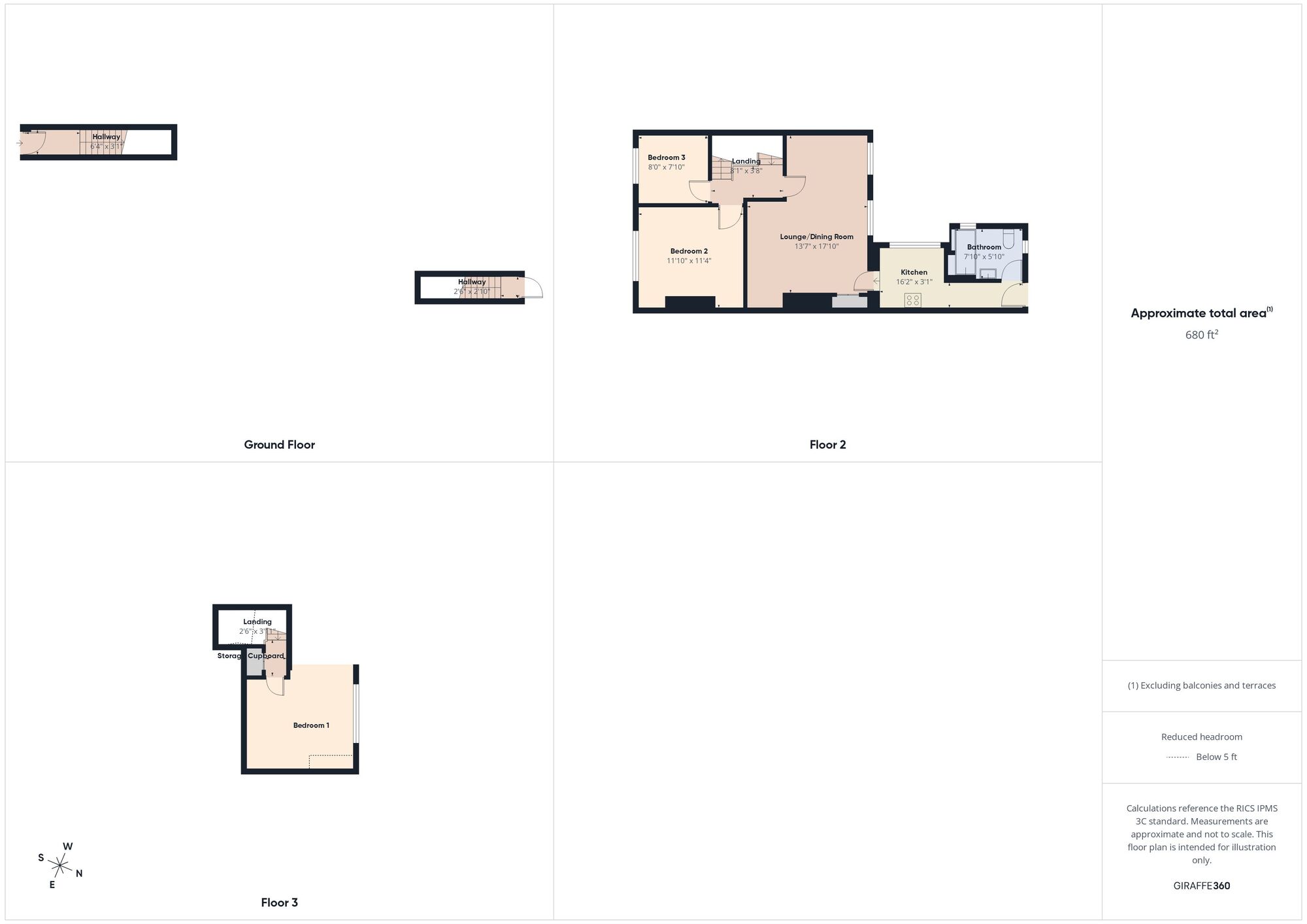 Floorplan of 3 bedroom Flat for sale, Whickham Road, Hebburn, Tyne and Wear, NE31