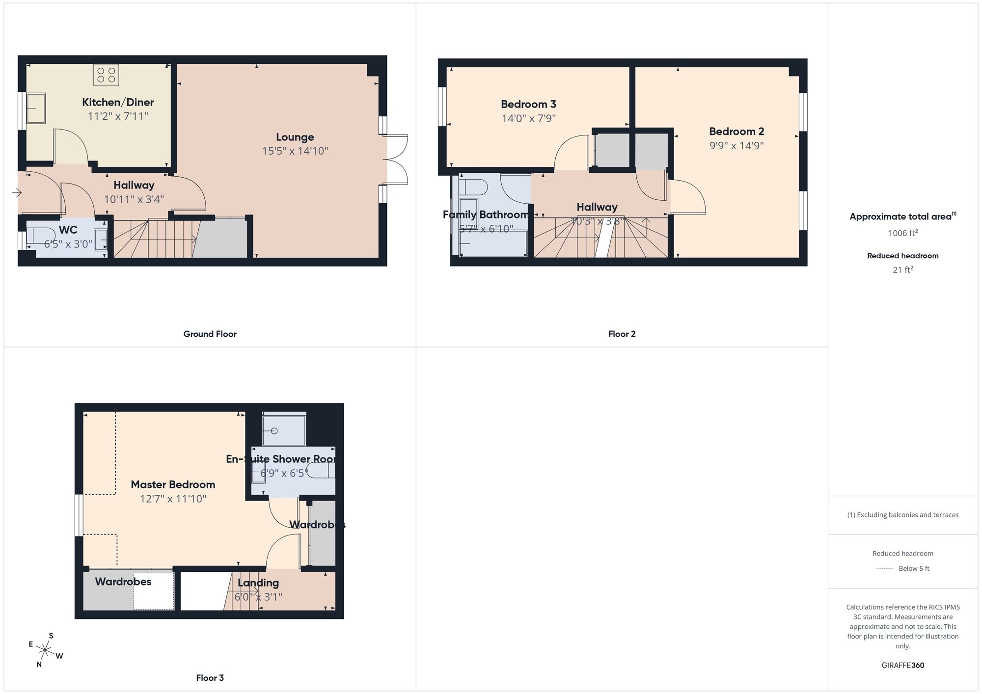 Floorplan of 3 bedroom Mid Terrace House for sale, Landfall Drive, Hebburn, Tyne and Wear, NE31