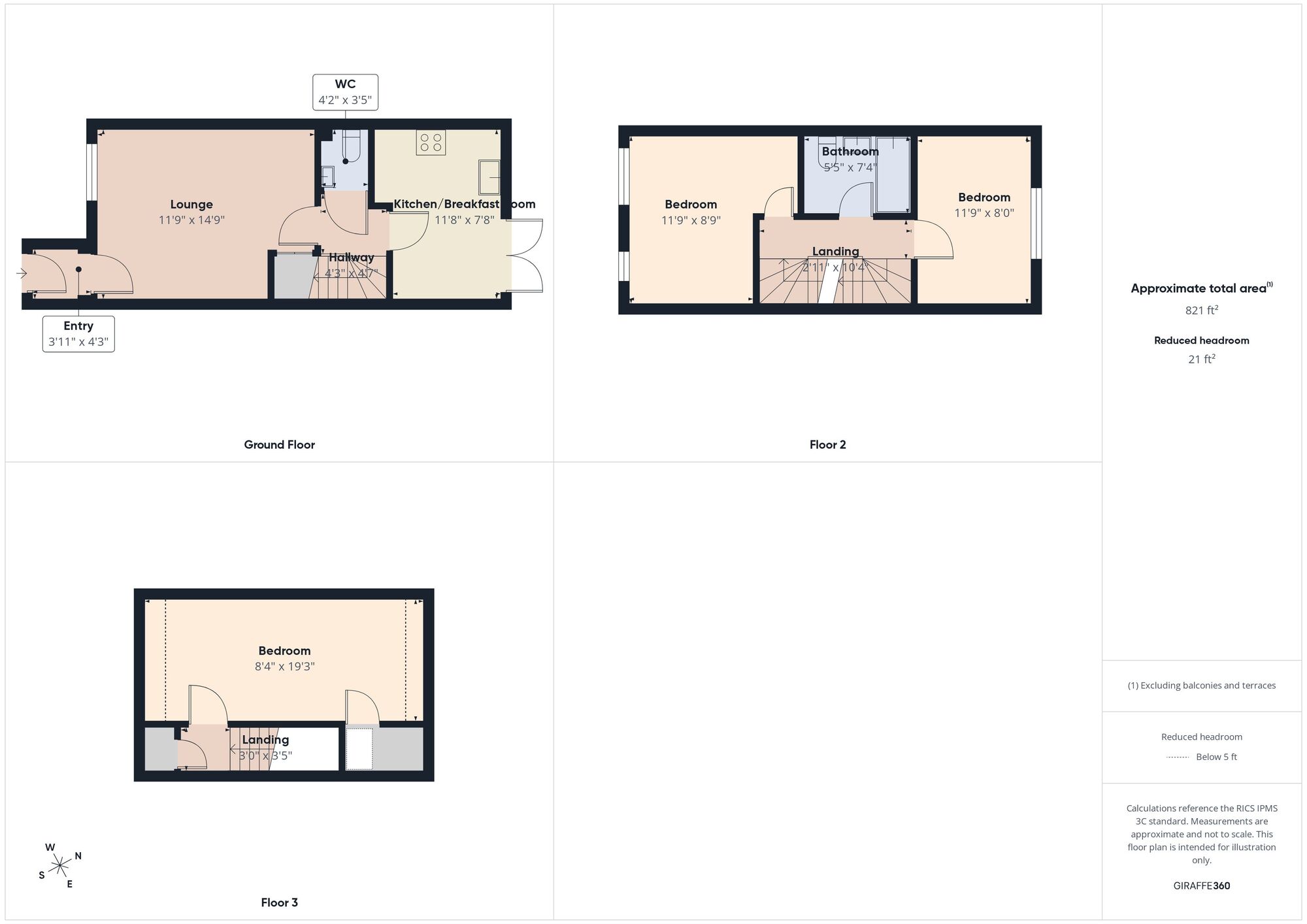 Floorplan of 3 bedroom Mid Terrace House for sale, St. Michael's Vale, Hebburn, Tyne and Wear, NE31