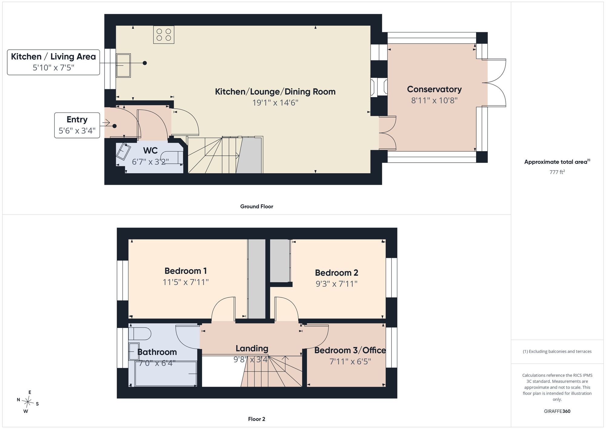 Floorplan of 3 bedroom End Terrace House for sale, Ormonde Street, Jarrow, Tyne and Wear, NE32
