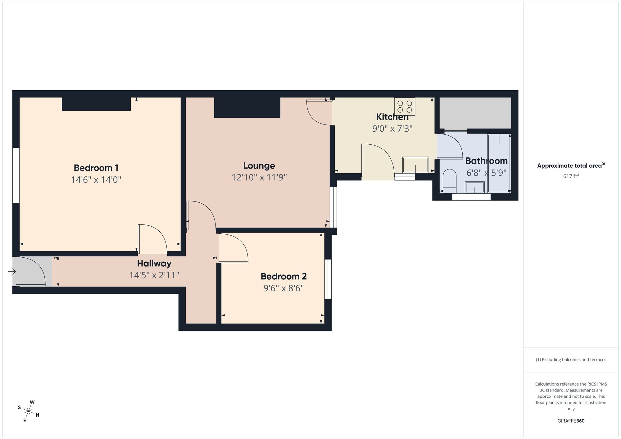 Floorplan of 2 bedroom Flat for sale, Red House Road, Hebburn, Tyne and Wear, NE31