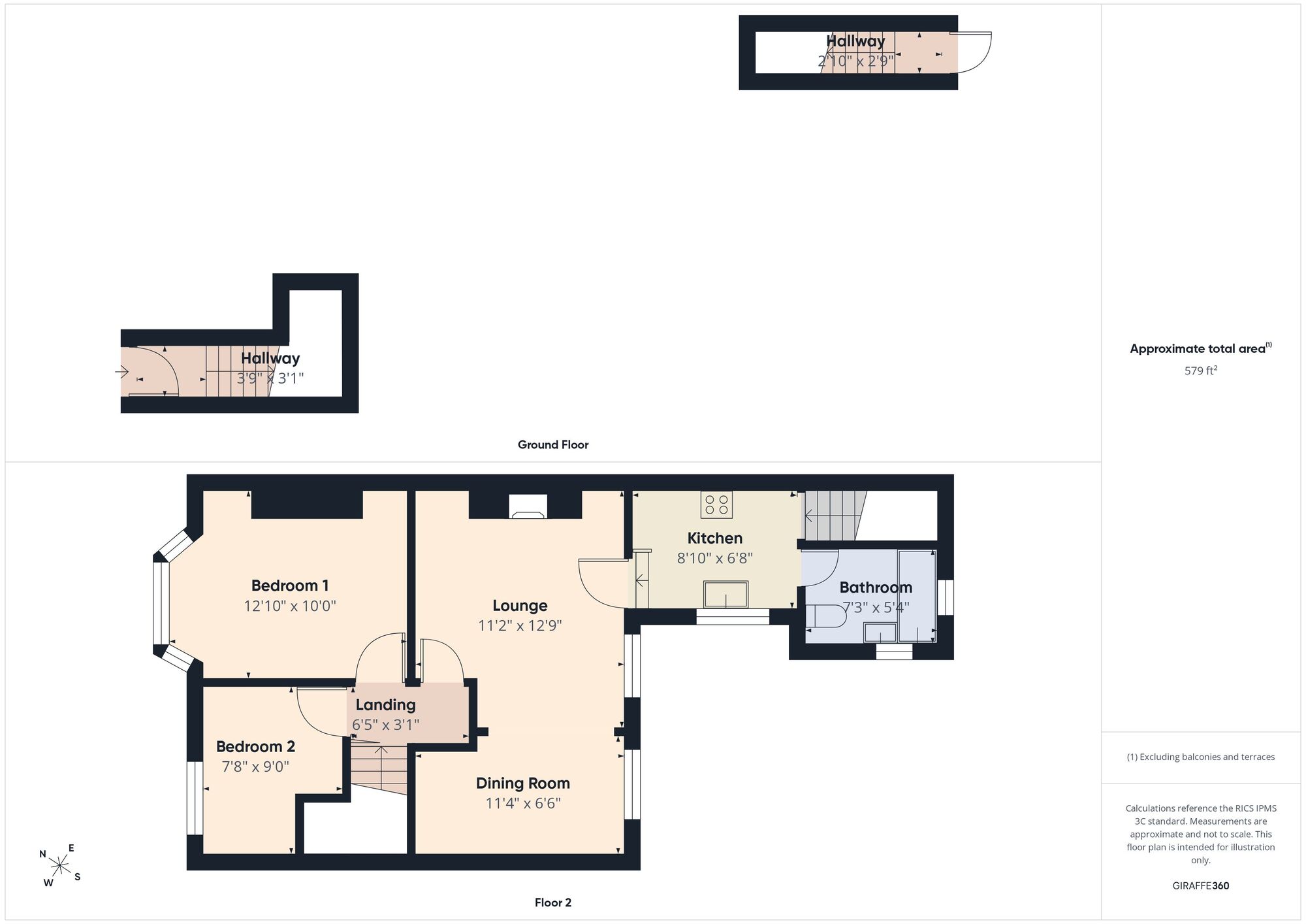 Floorplan of 2 bedroom Flat for sale, Hedgeley Road, Hebburn, Tyne and Wear, NE31