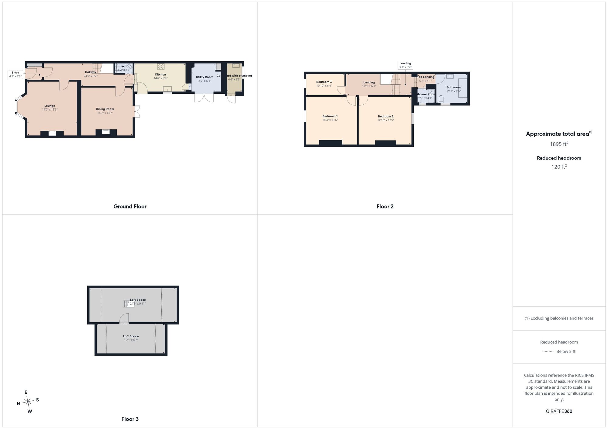 Floorplan of 3 bedroom Mid Terrace House for sale, Albert Road, Jarrow, Tyne and Wear, NE32