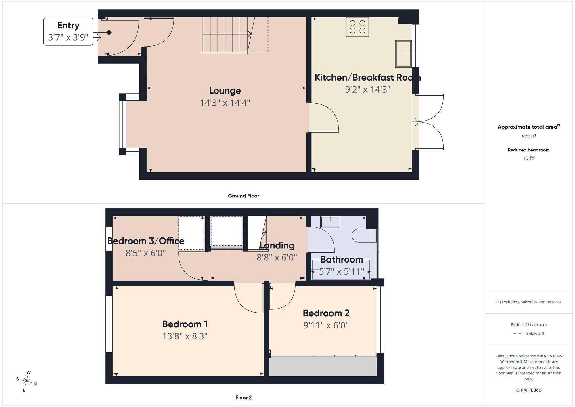 Floorplan of 3 bedroom Semi Detached House for sale, Seaton Close, Wardley, Tyne and Wear, NE10
