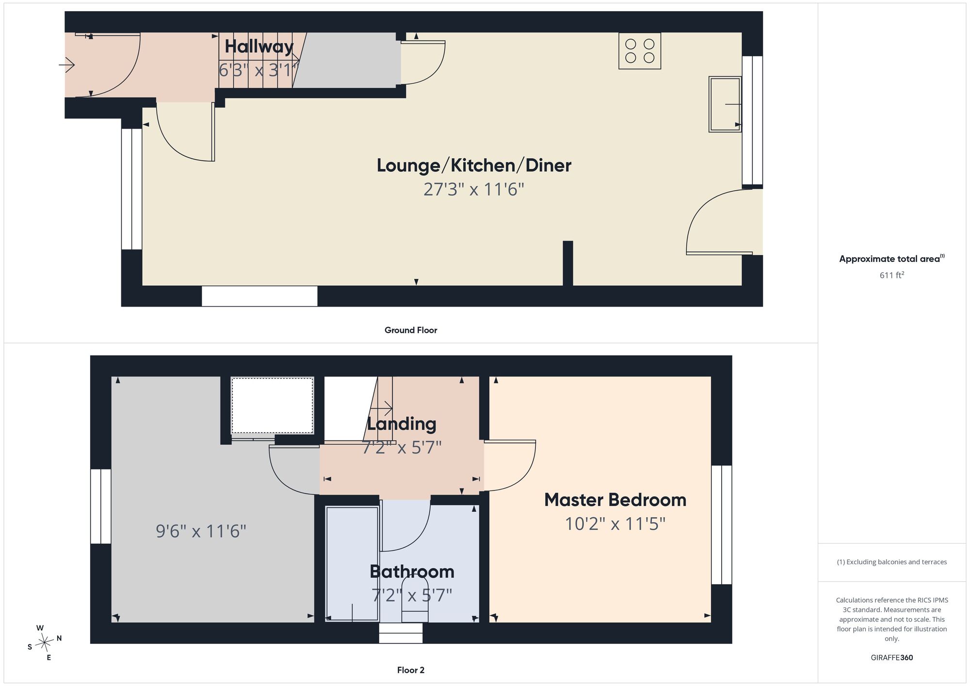 Floorplan of 2 bedroom Semi Detached House for sale, Tyne View, Hebburn, Tyne and Wear, NE31