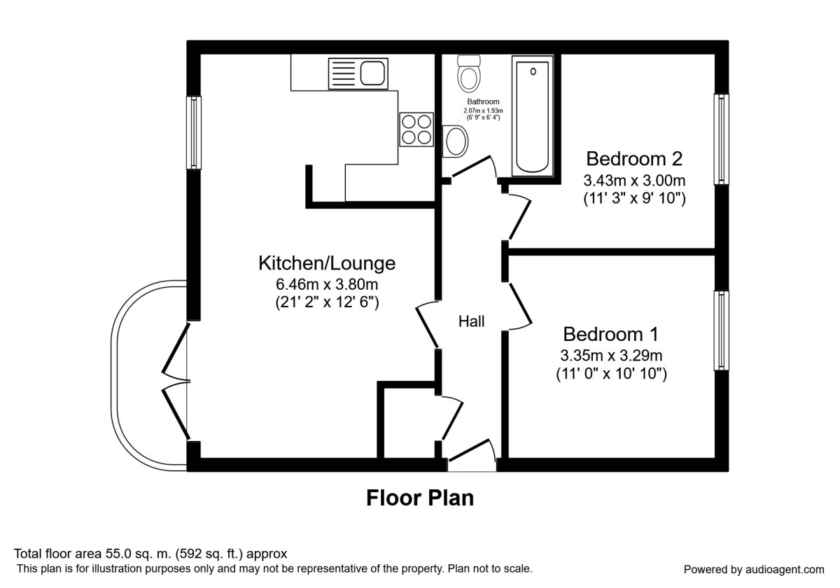 Floorplan of 2 bedroom  Flat to rent, Cooper Street, Hazel Grove, Cheshire, SK7