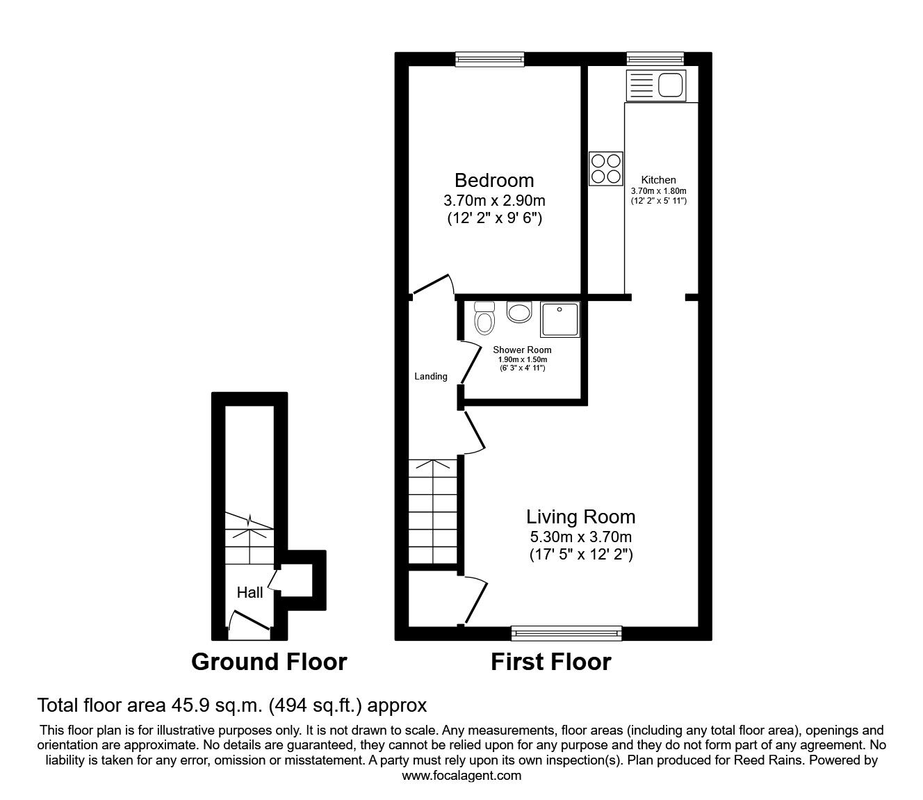 Floorplan of 1 bedroom  Flat to rent, Cliston Walk, Hazel Grove, Cheshire, SK7