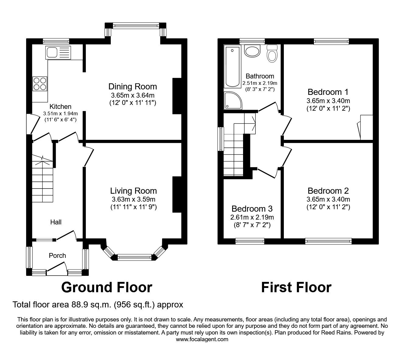 Floorplan of 3 bedroom Semi Detached House to rent, Linden Grove, Stockport, Cheshire, SK2