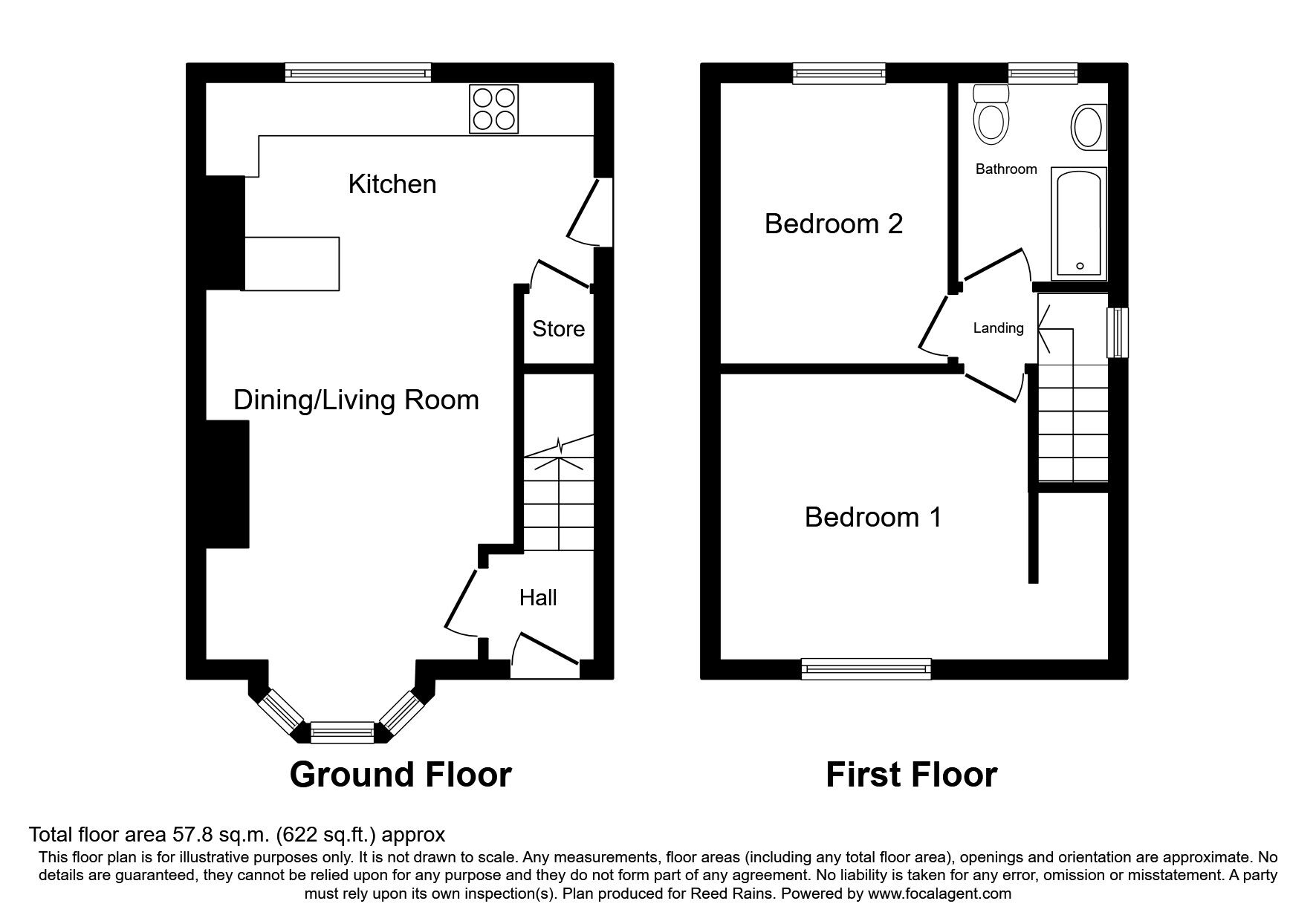 Floorplan of 2 bedroom Semi Detached House to rent, Garthland Road, Hazel Grove, Cheshire, SK7