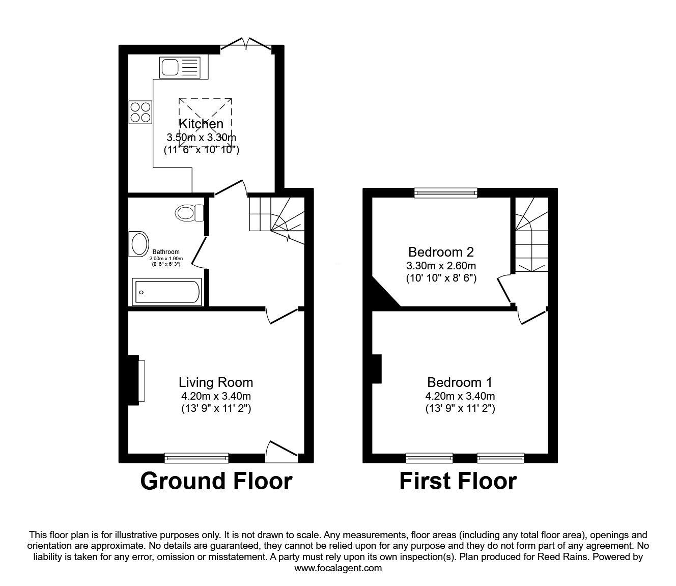 Floorplan of 2 bedroom Mid Terrace House for sale, Nelson Street, Hazel Grove, Cheshire, SK7
