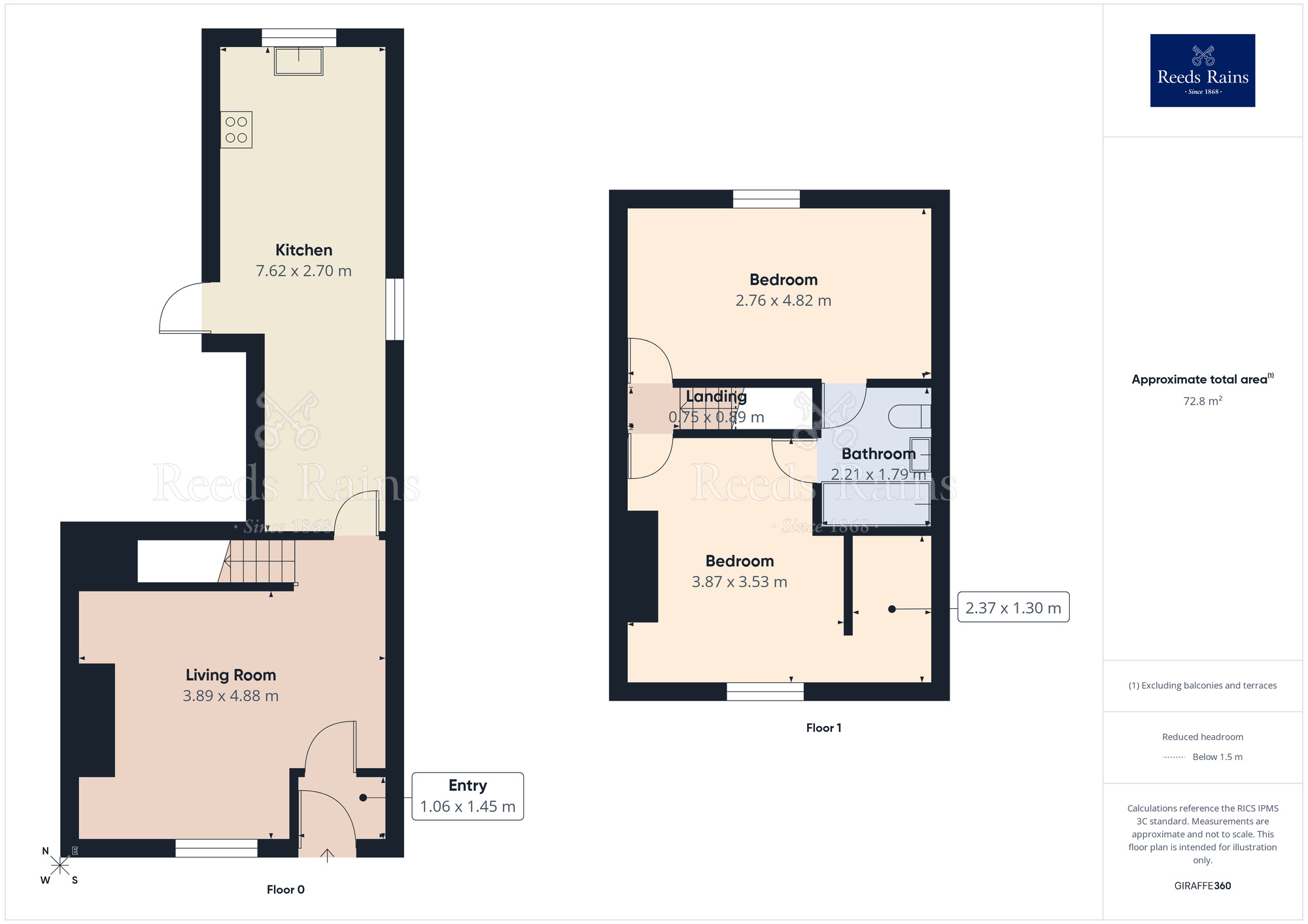 Floorplan of 2 bedroom End Terrace House for sale, Mount Pleasant, Hazel Grove, Cheshire, SK7