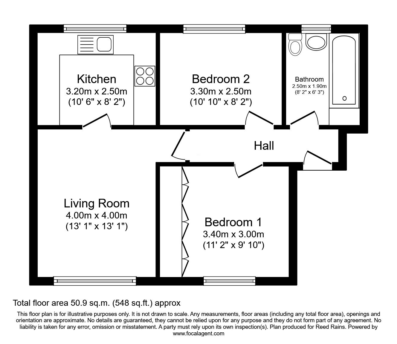 Floorplan of 2 bedroom  Flat for sale, Wildwood Close, Mile End, Cheshire, SK2