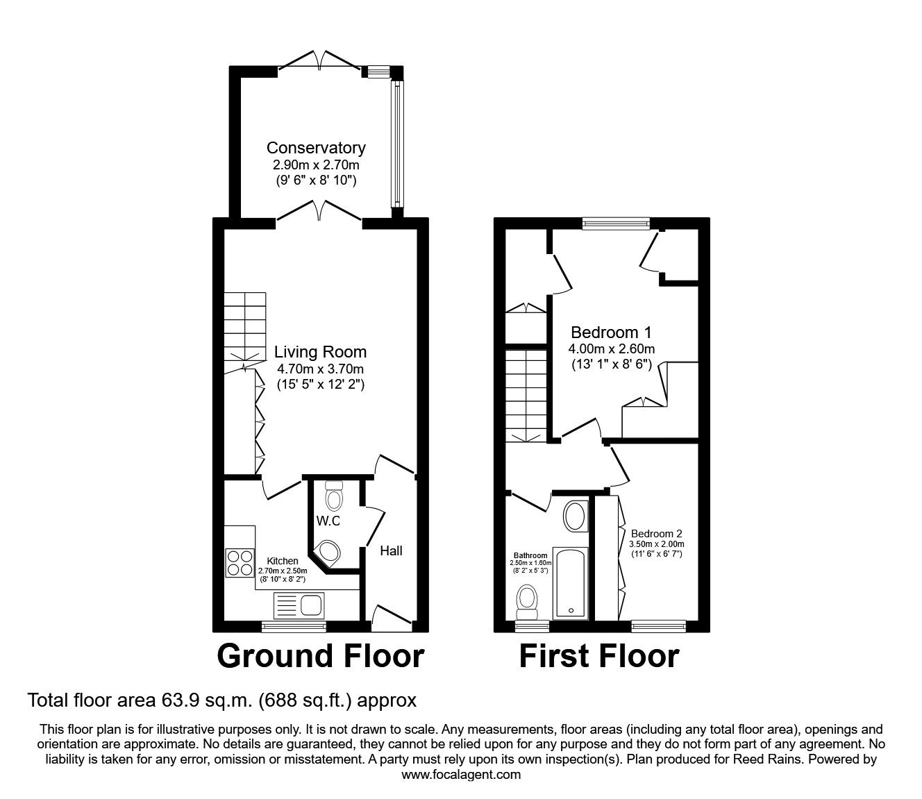 Floorplan of 2 bedroom End Terrace House to rent, Duddy Road, Disley, Cheshire, SK12