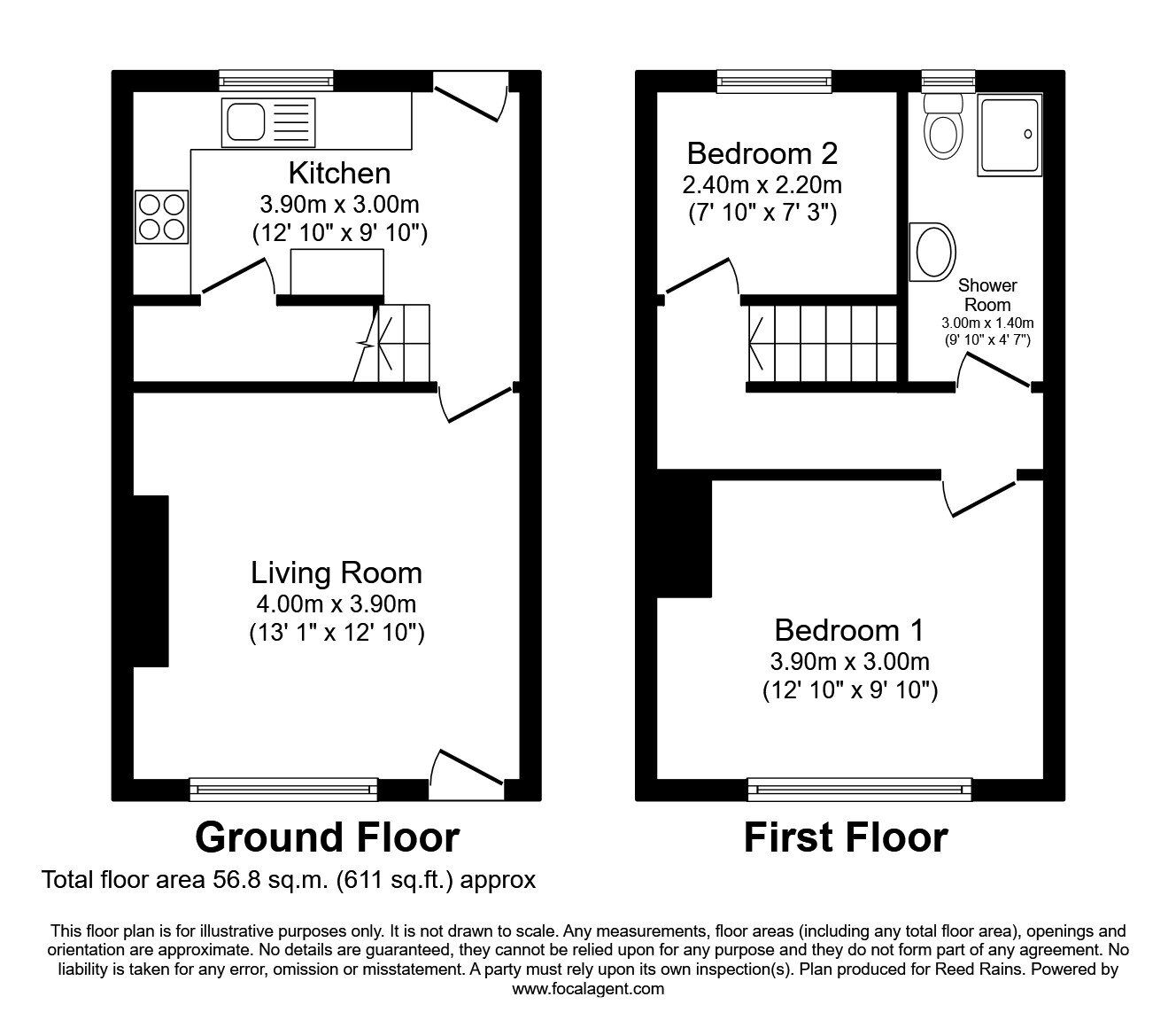 Floorplan of 2 bedroom Mid Terrace House to rent, Pineapple Street, Hazel Grove, Greater Manchester, SK7