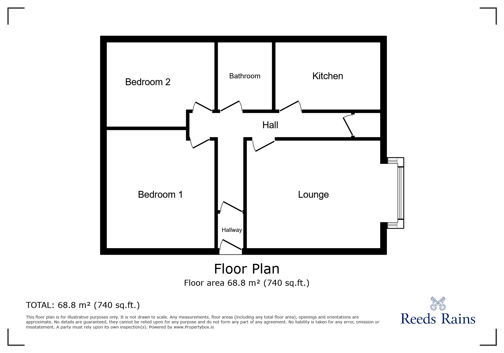 Floorplan of 2 bedroom  Flat for sale, St. Marys Close, Cheshire, SK1