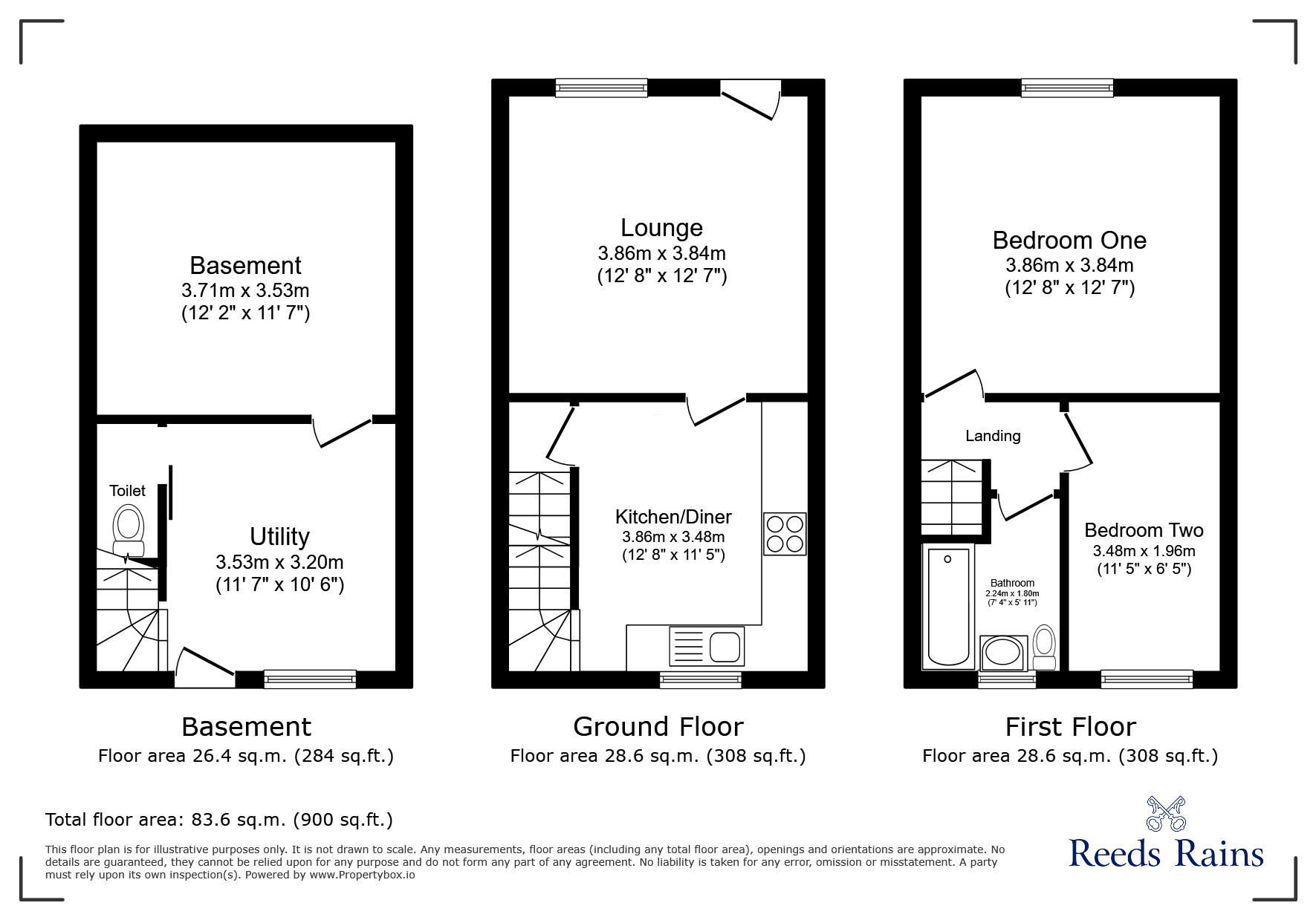 Floorplan of 2 bedroom Mid Terrace House to rent, Buxton Road, Disley, Cheshire, SK12