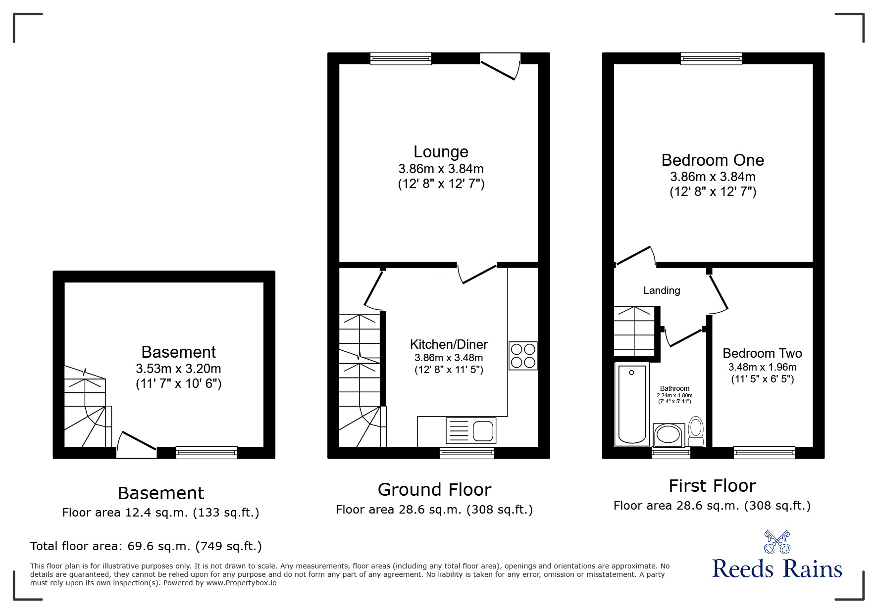 Floorplan of 2 bedroom Mid Terrace House to rent, Buxton Road, Disley, Cheshire, SK12