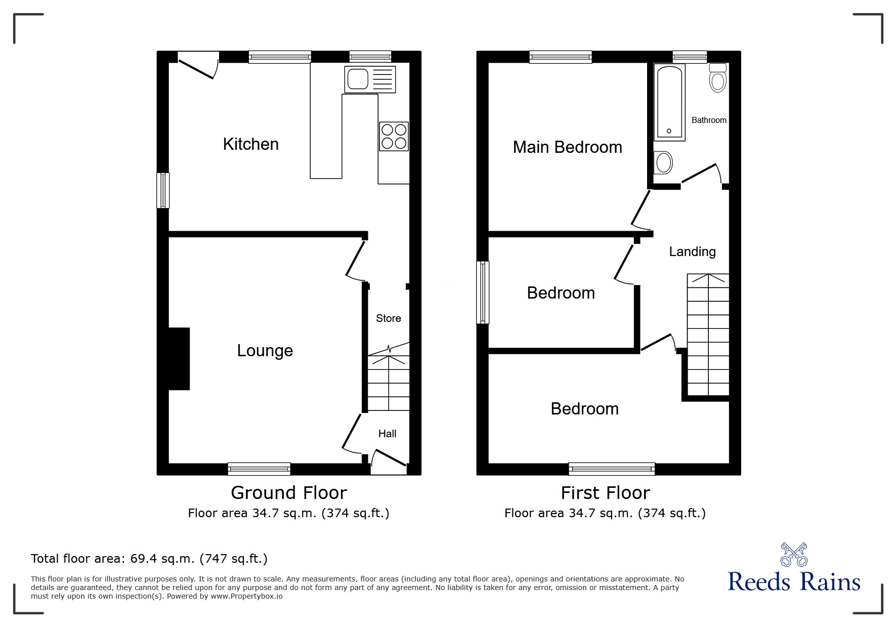 Floorplan of 3 bedroom Semi Detached House to rent, Grove Street, Hazel Grove, Cheshire, SK7