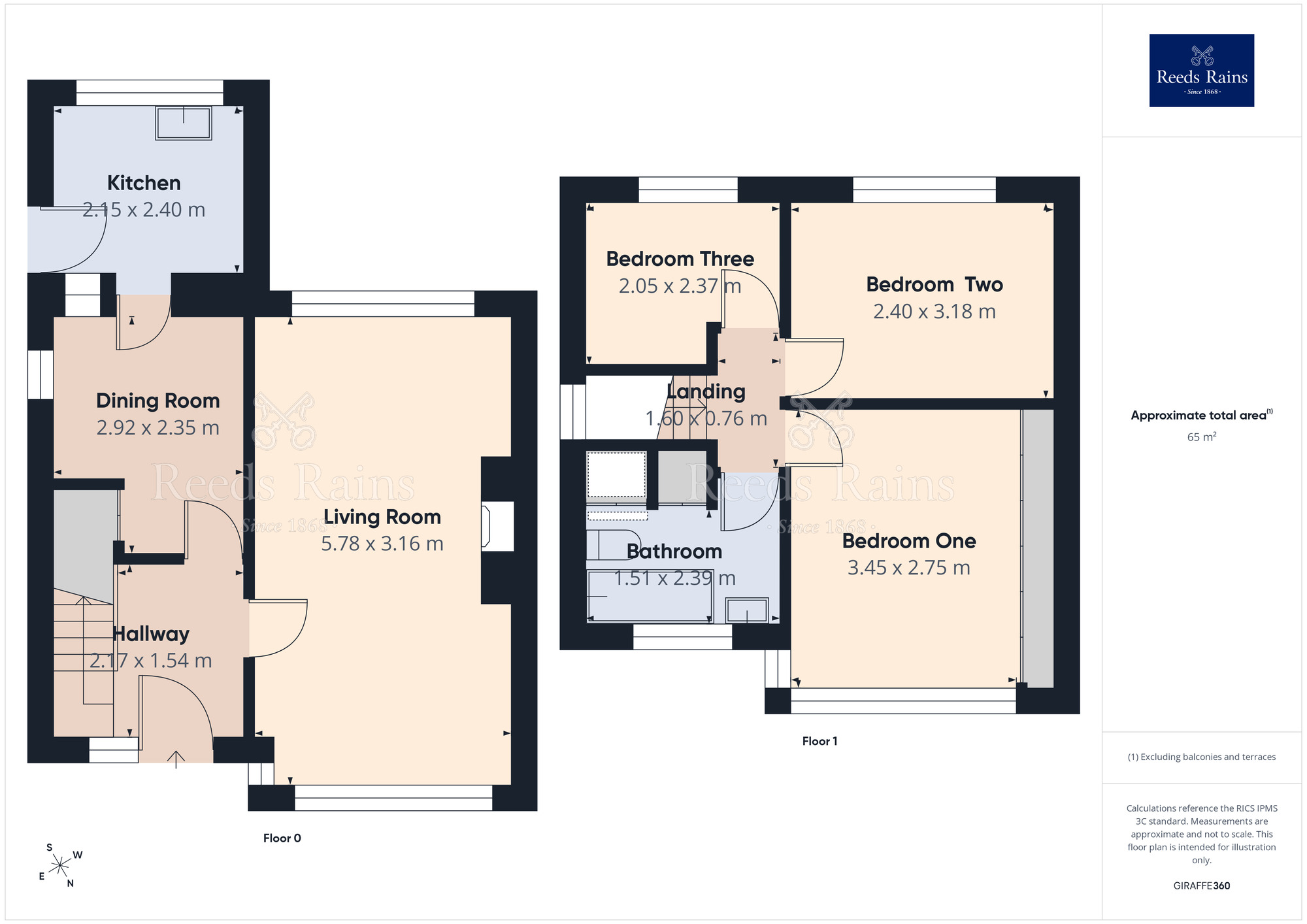 Floorplan of 3 bedroom Semi Detached House for sale, Bossington Close, Offerton, Cheshire, SK2