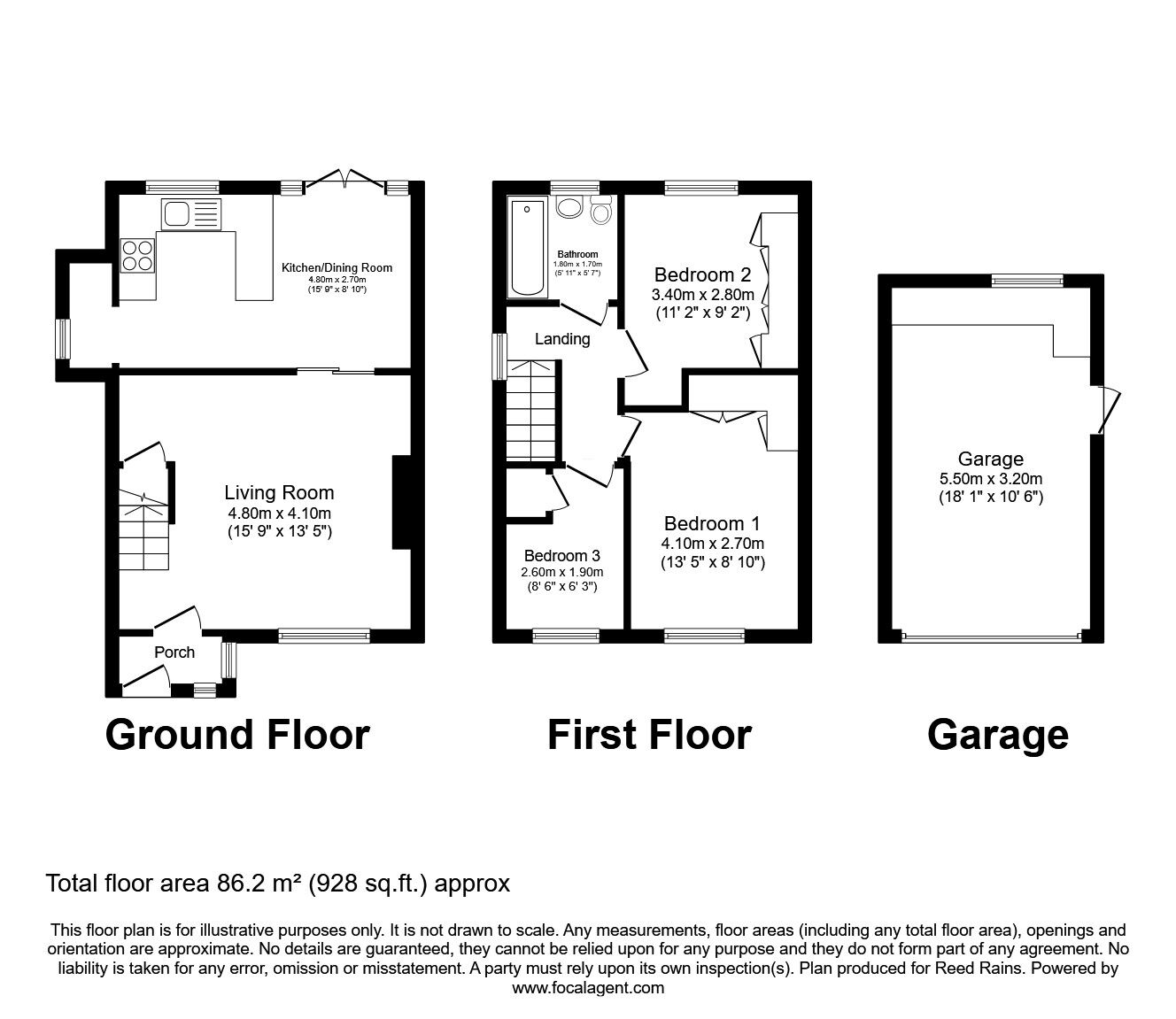 Floorplan of 3 bedroom Semi Detached House for sale, Minsmere Walks, Offerton, Cheshire, SK2