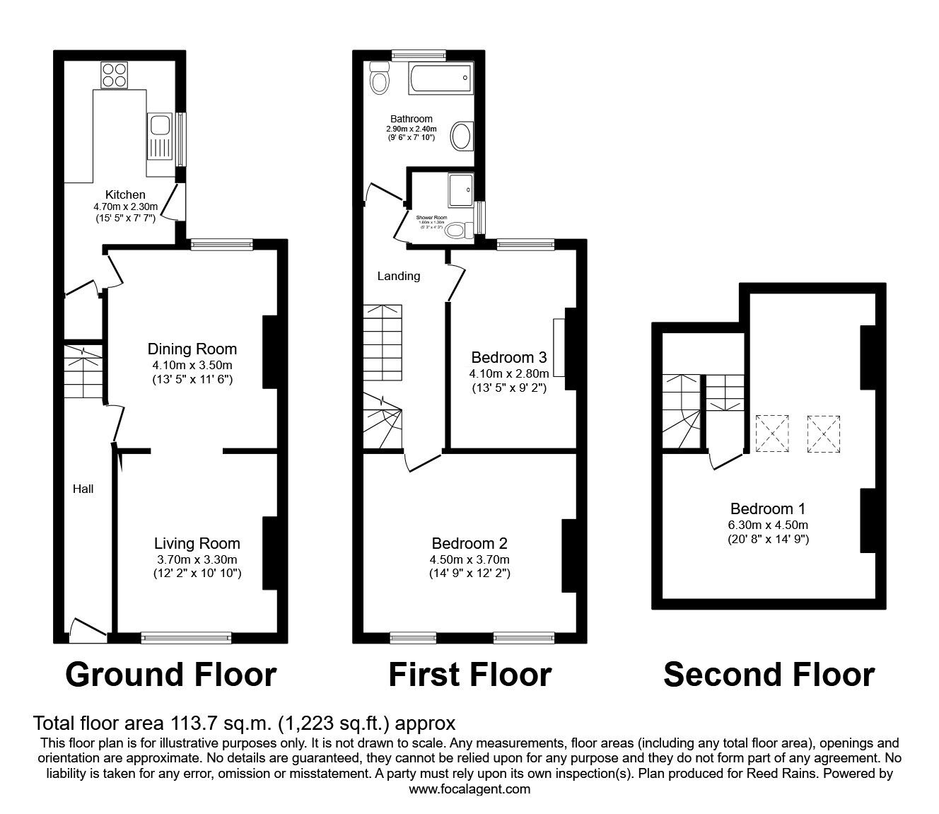 Floorplan of 2 bedroom Mid Terrace House for sale, Neville Street, Hazel Grove, Cheshire, SK7