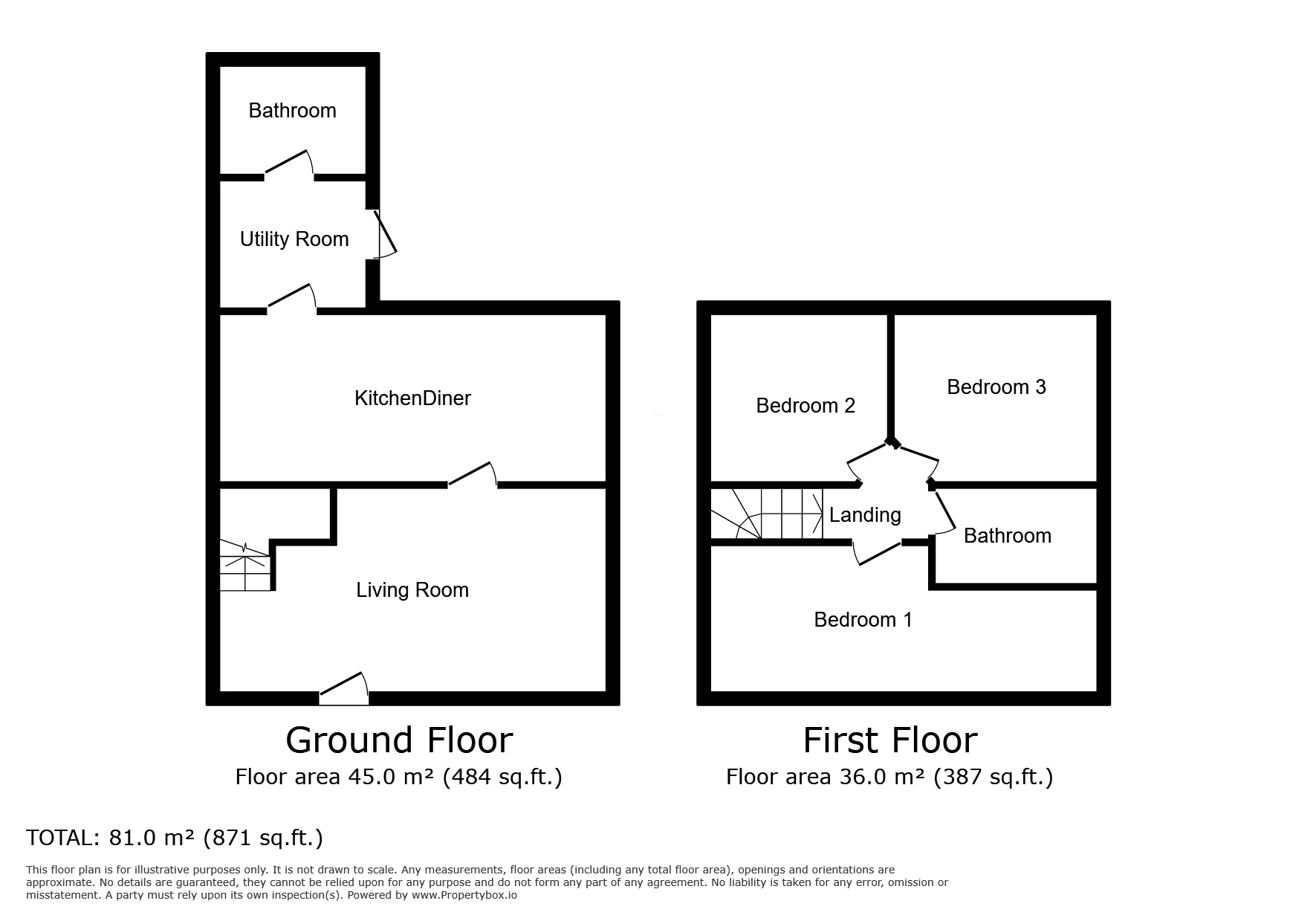 Floorplan of 3 bedroom Mid Terrace House to rent, Bramhall Moor Lane, Hazel Grove, Cheshire, SK7